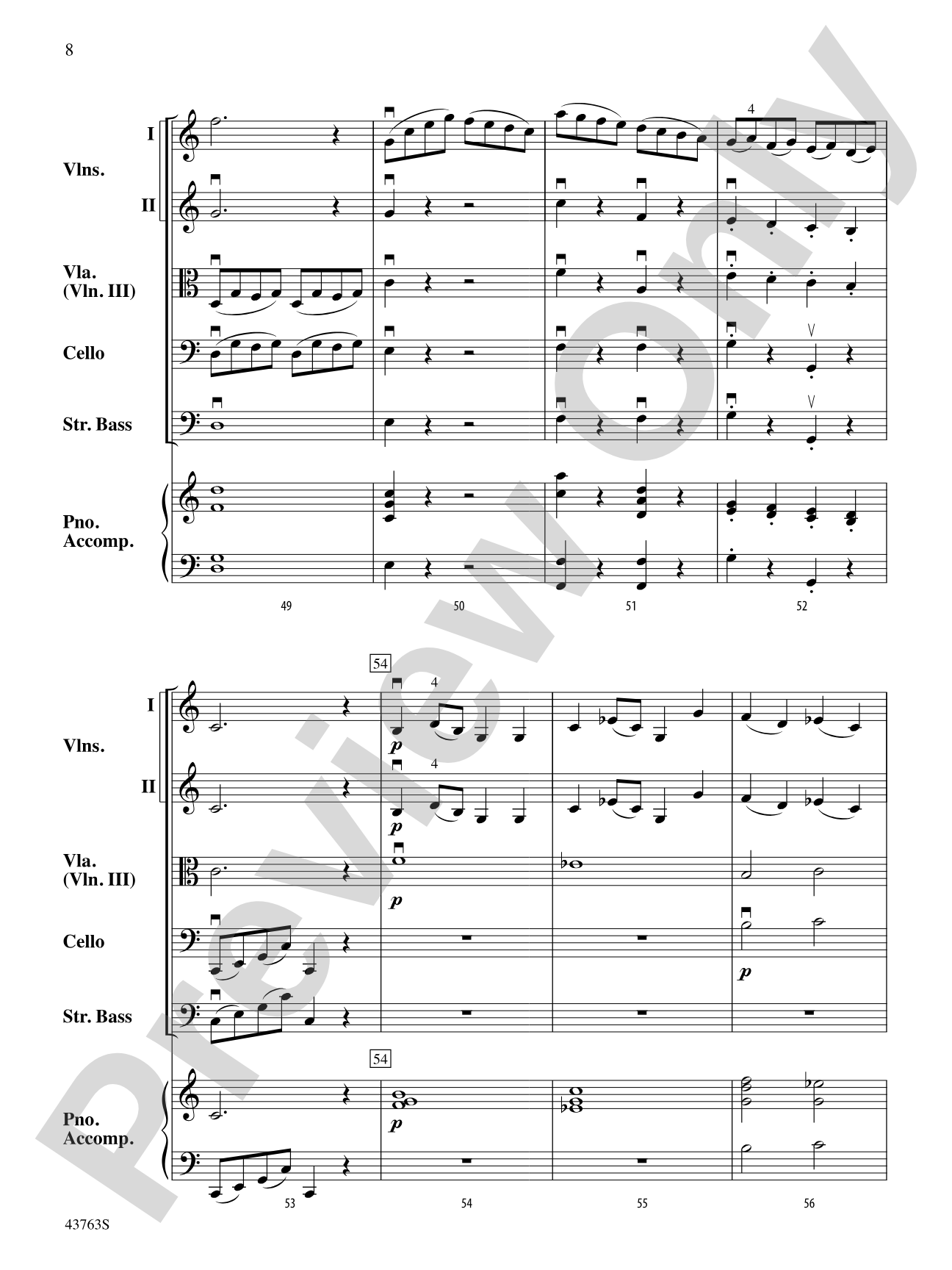 Sonatina in C: String Orchestra Conductor Score & Parts