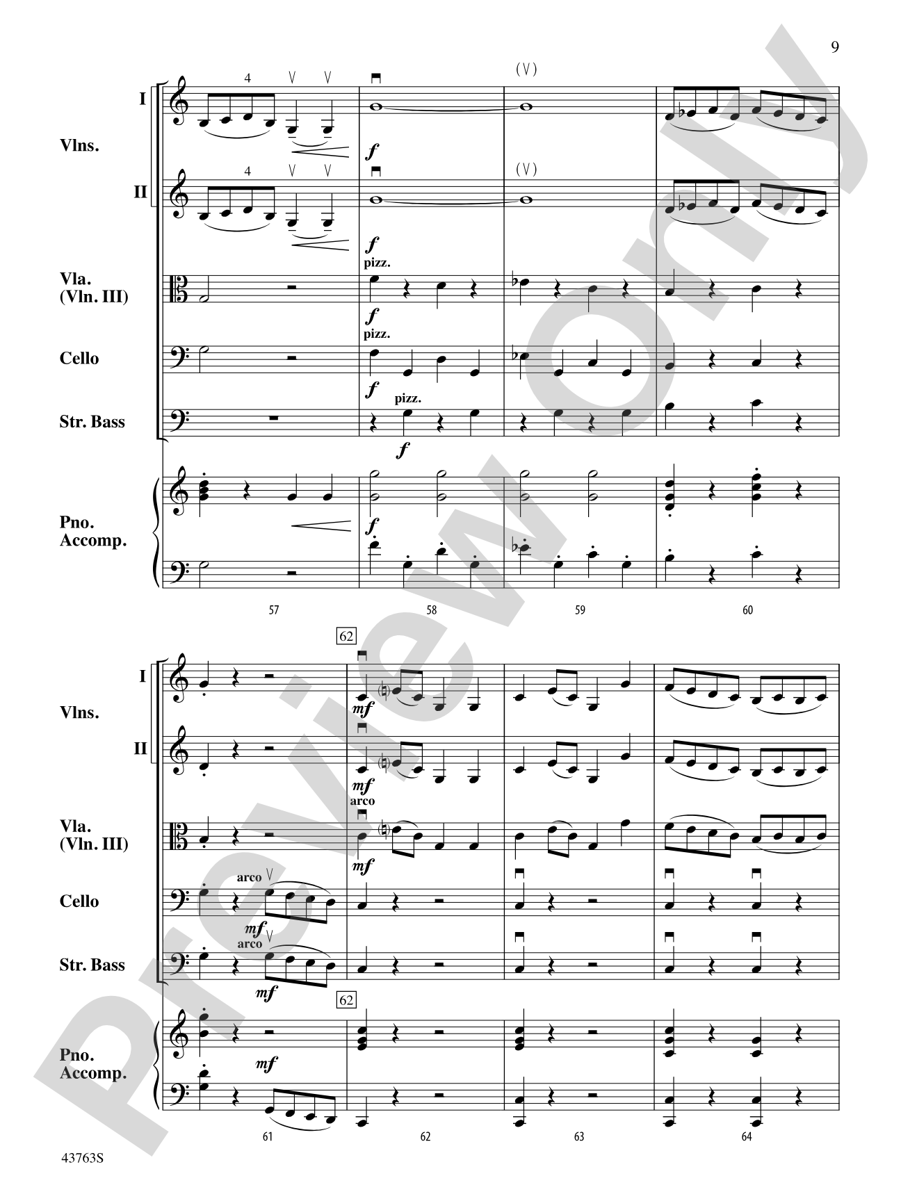 Sonatina in C: String Orchestra Conductor Score & Parts
