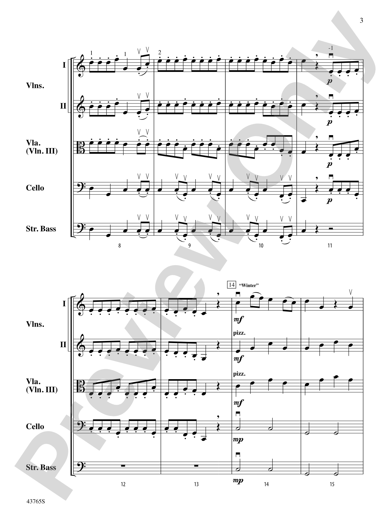 The Four Seasonings: String Orchestra Conductor Score & Parts