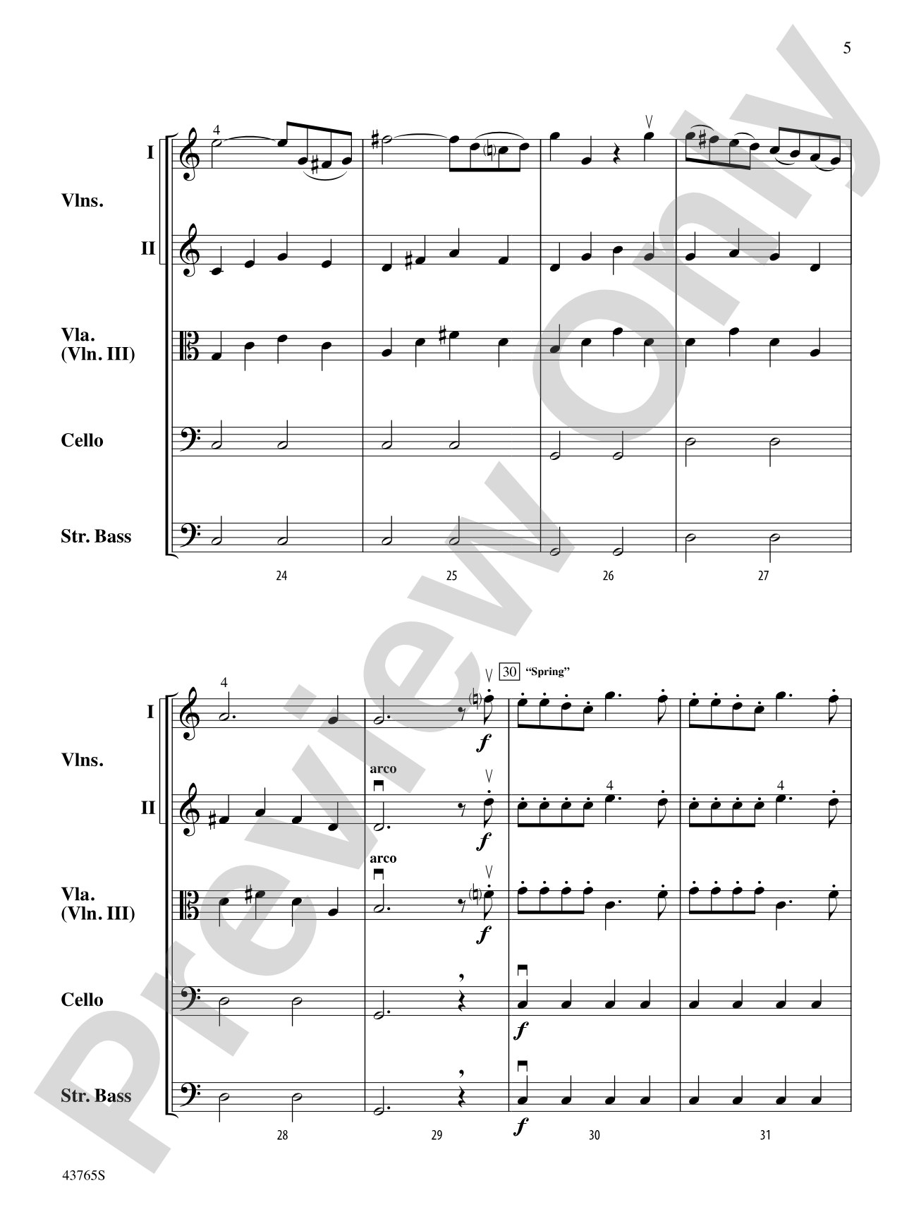 The Four Seasonings: String Orchestra Conductor Score & Parts