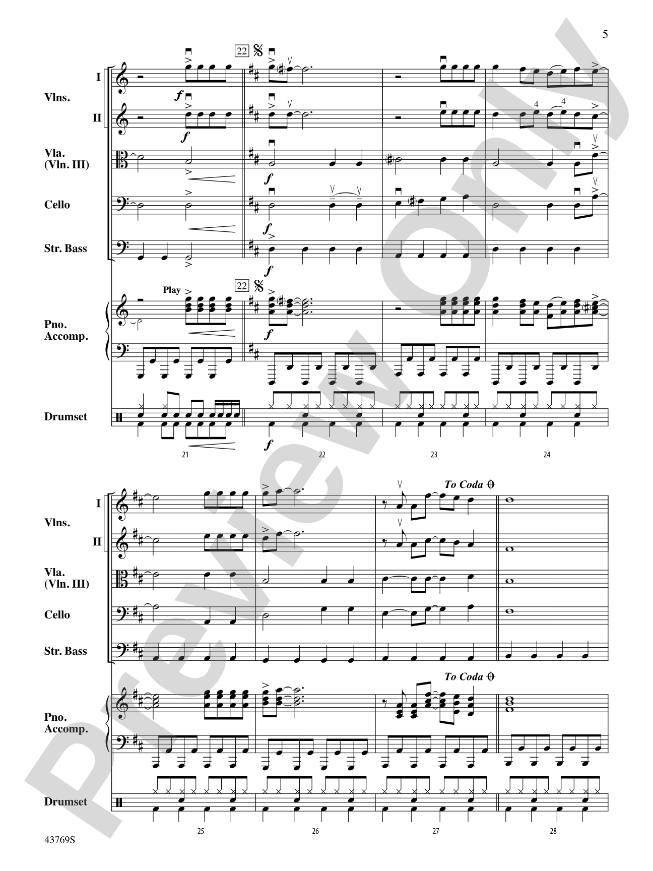 Everything Is Awesome (from The LEGO Movie): String Orchestra Conductor Score & Parts