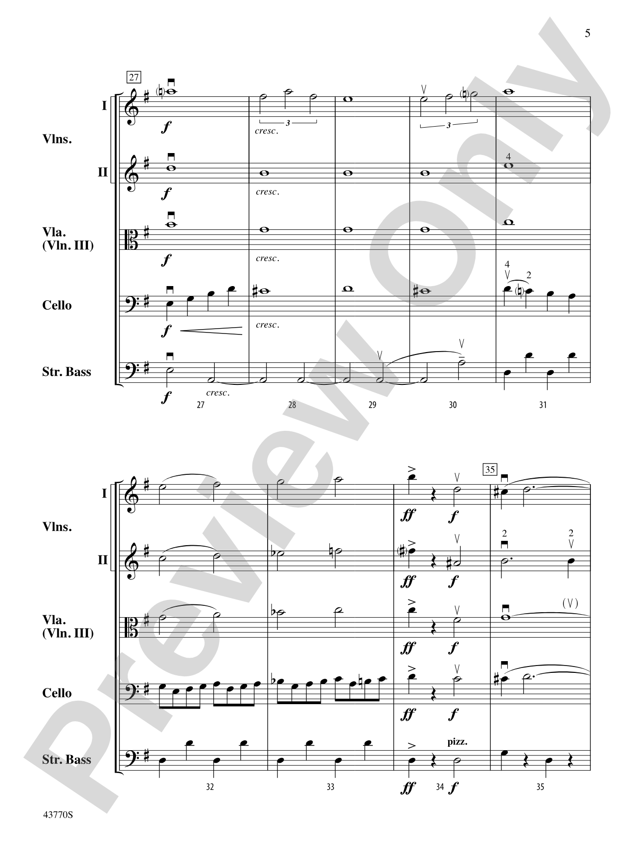 Peter Pan Live: String Orchestra Conductor Score & Parts