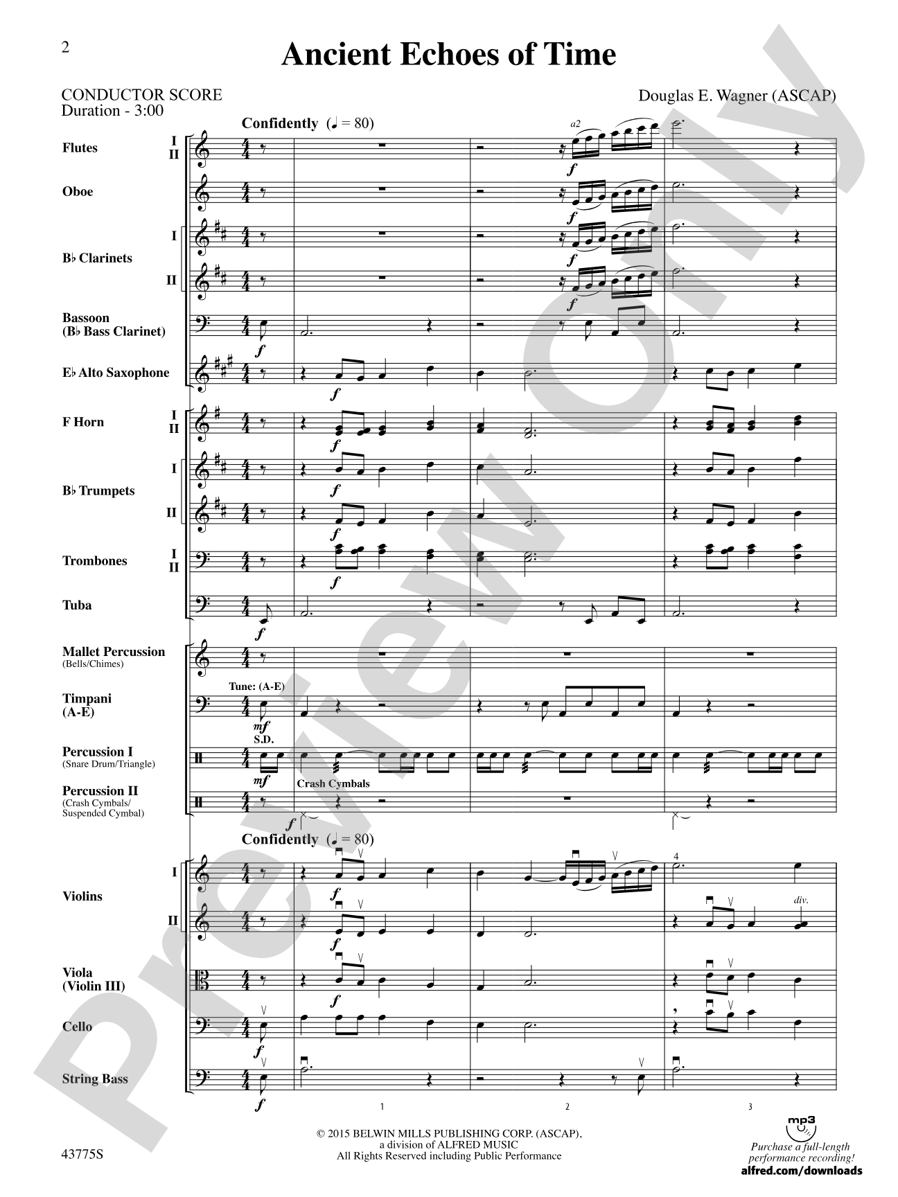 Ancient Echoes of Time: Full Orchestra Conductor Score & Parts