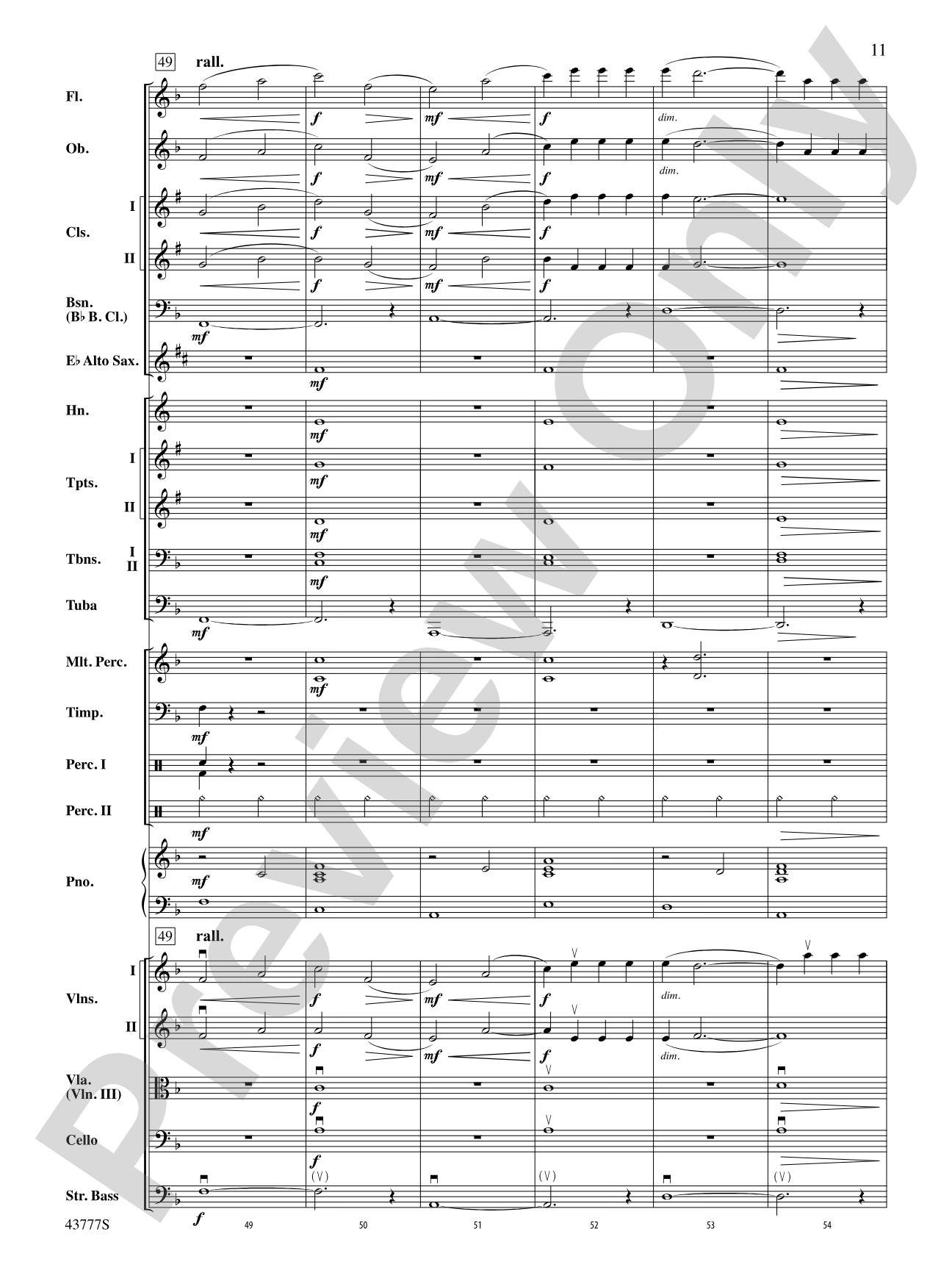 Clouds: Full Orchestra Conductor Score & Parts