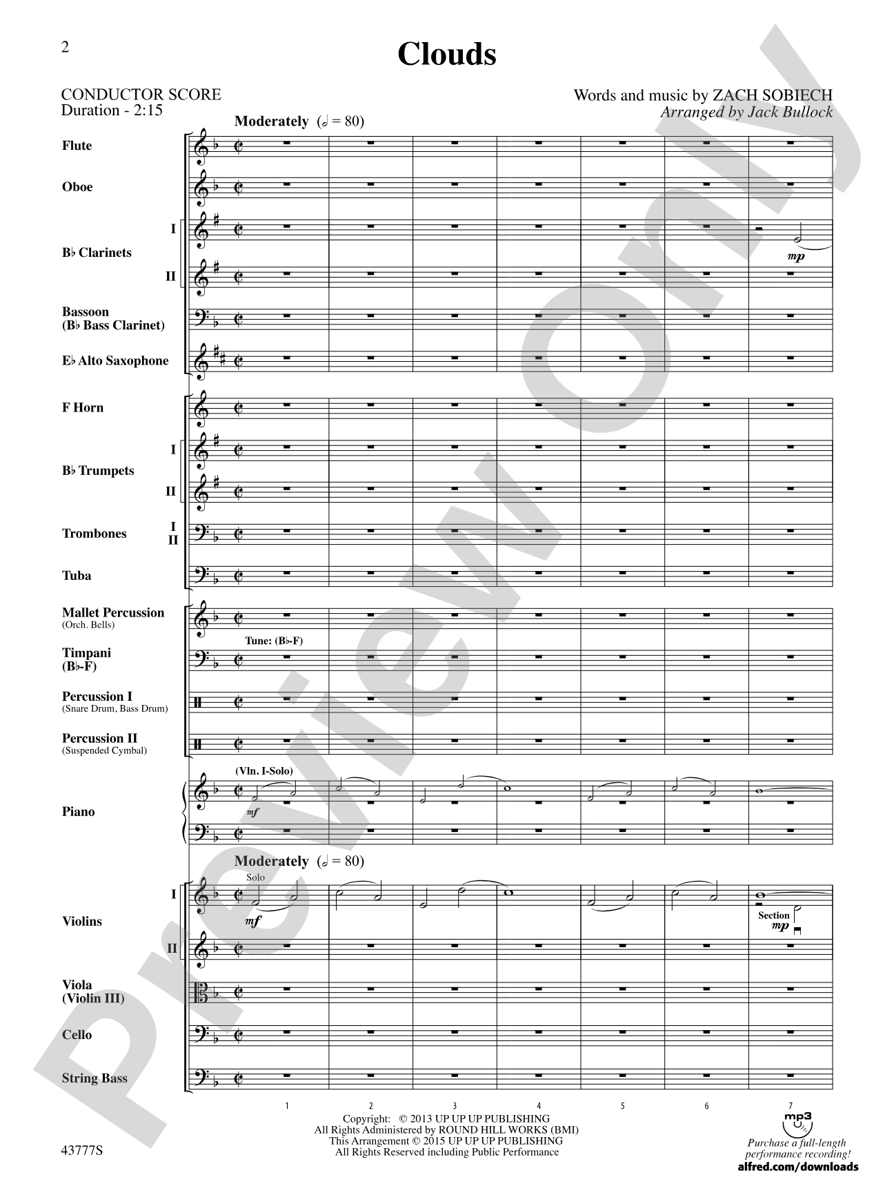 Clouds: Full Orchestra Conductor Score & Parts