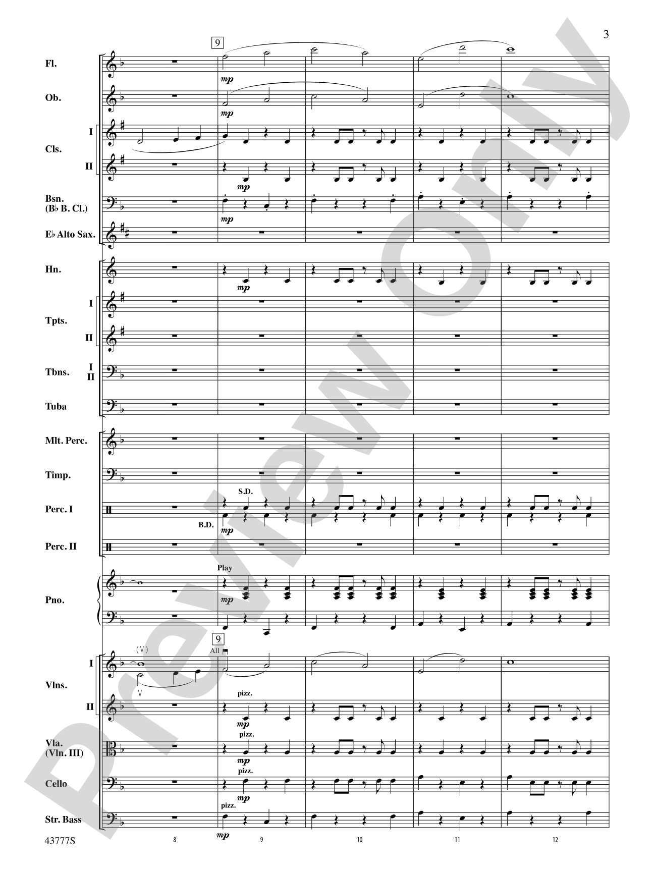 Clouds: Full Orchestra Conductor Score & Parts