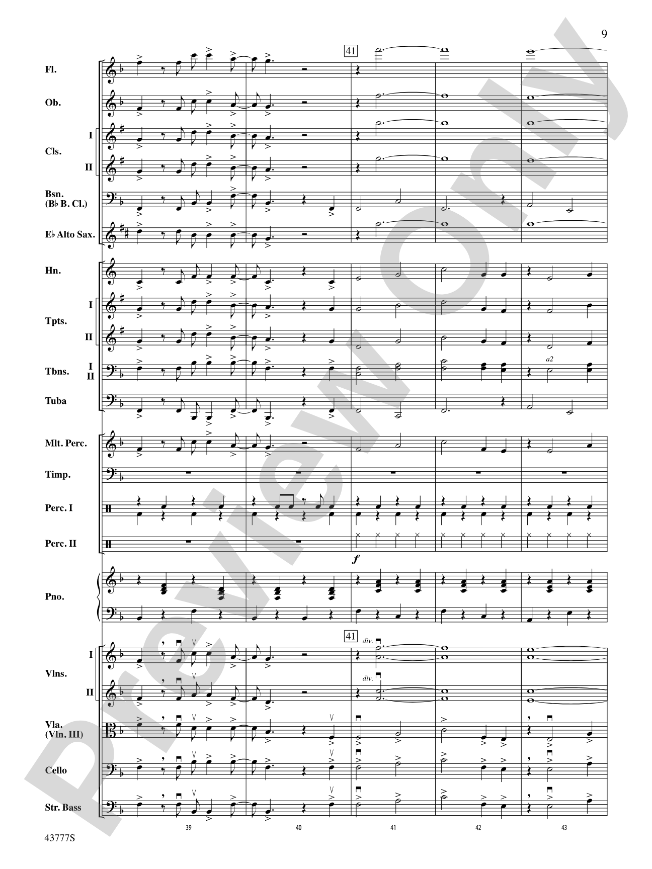 Clouds: Full Orchestra Conductor Score & Parts