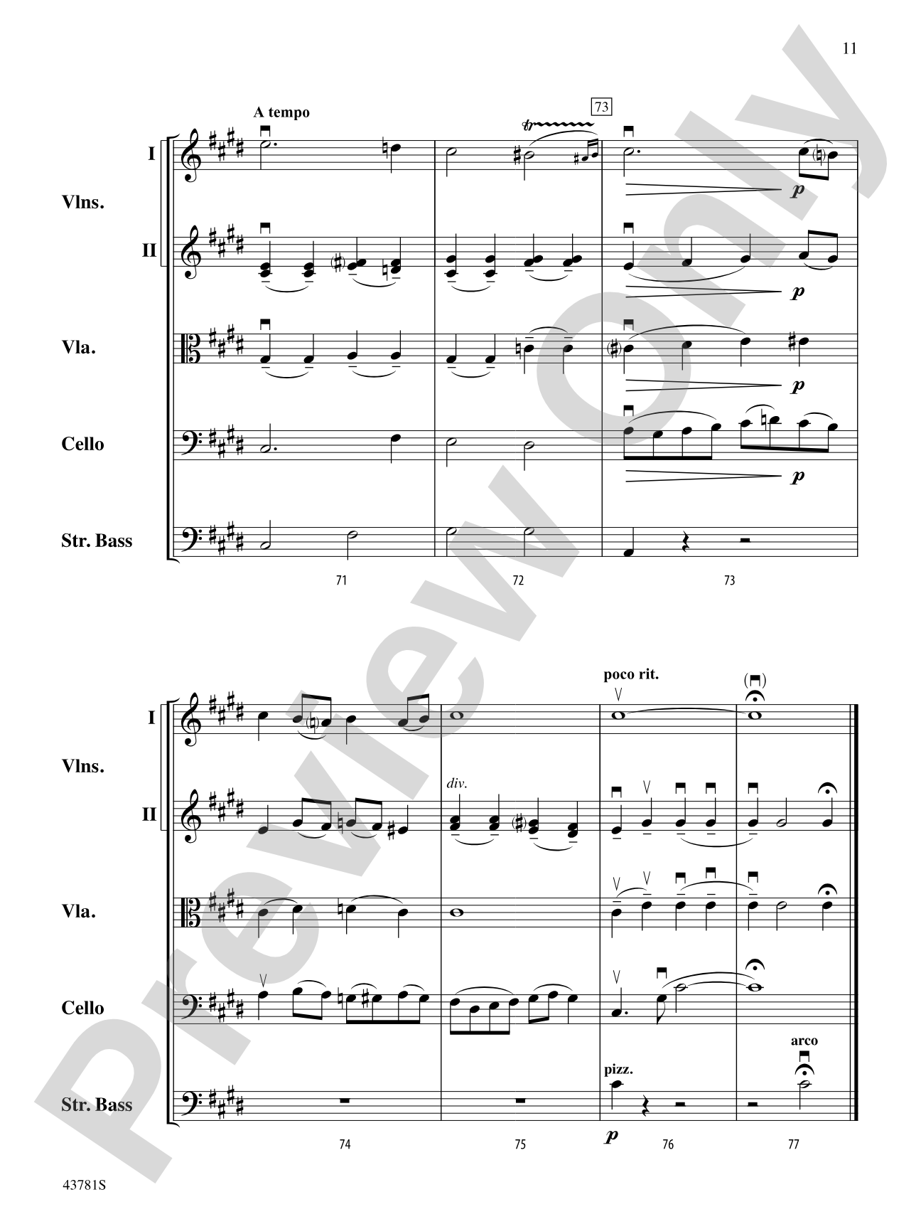 Vocalise: String Orchestra Conductor Score & Parts