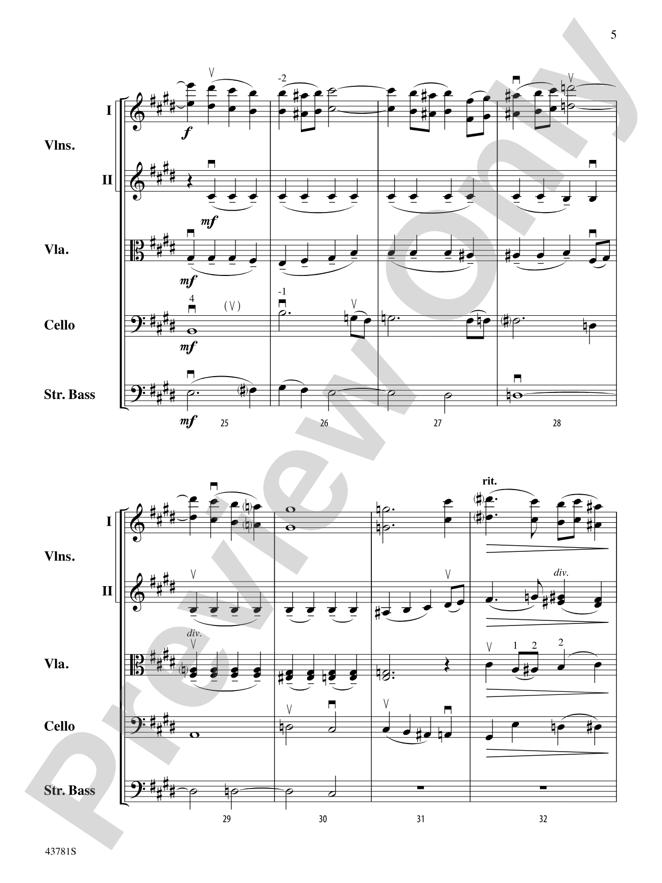 Vocalise: String Orchestra Conductor Score & Parts