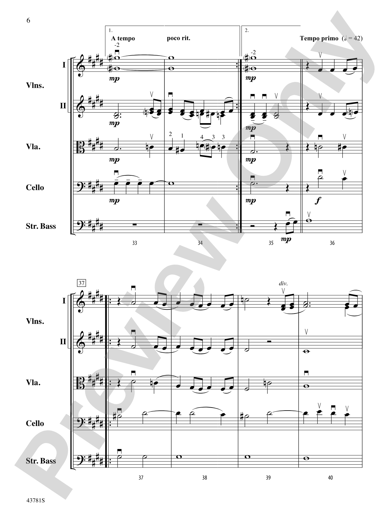 Vocalise: String Orchestra Conductor Score & Parts