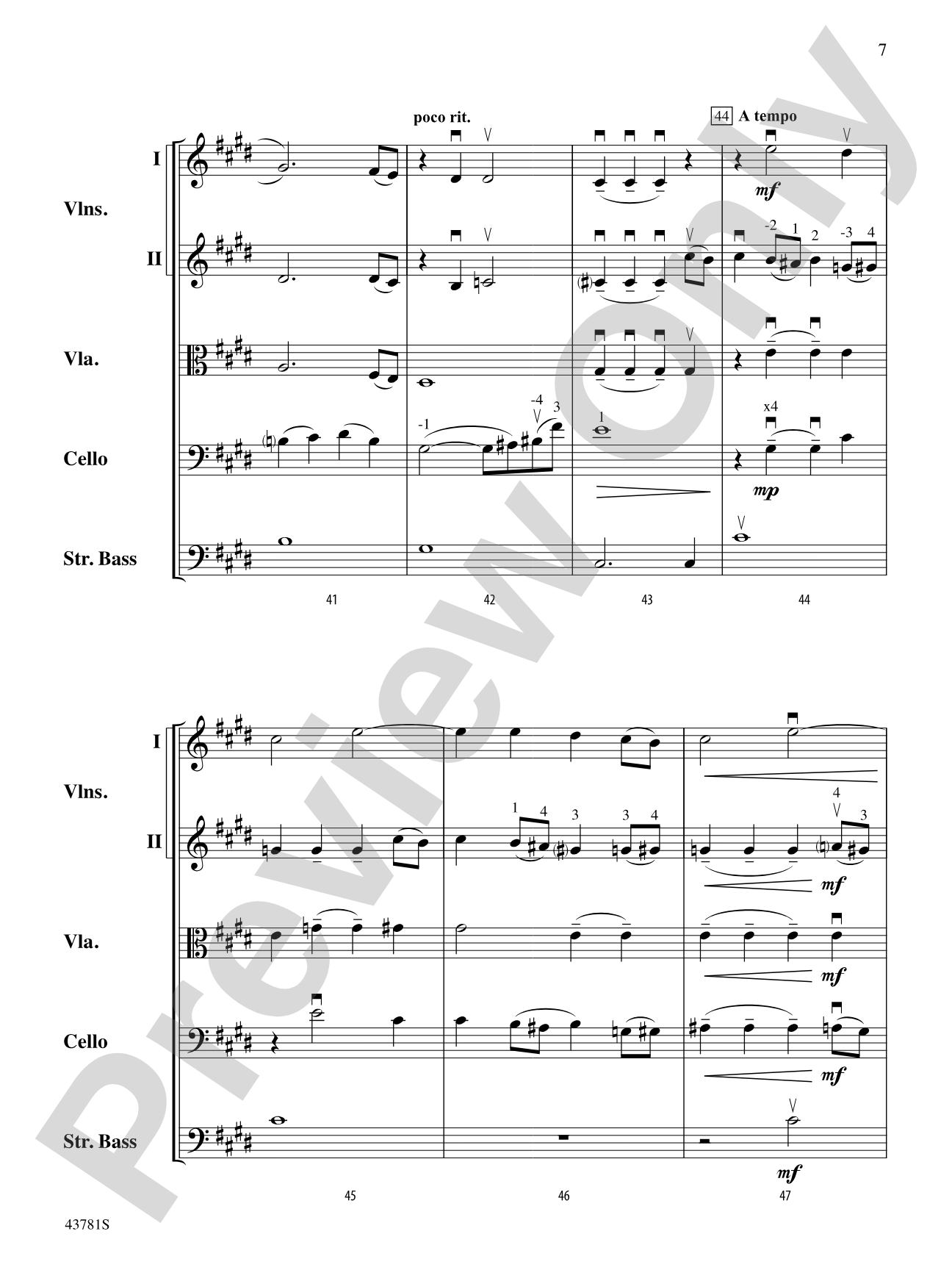 Vocalise: String Orchestra Conductor Score & Parts