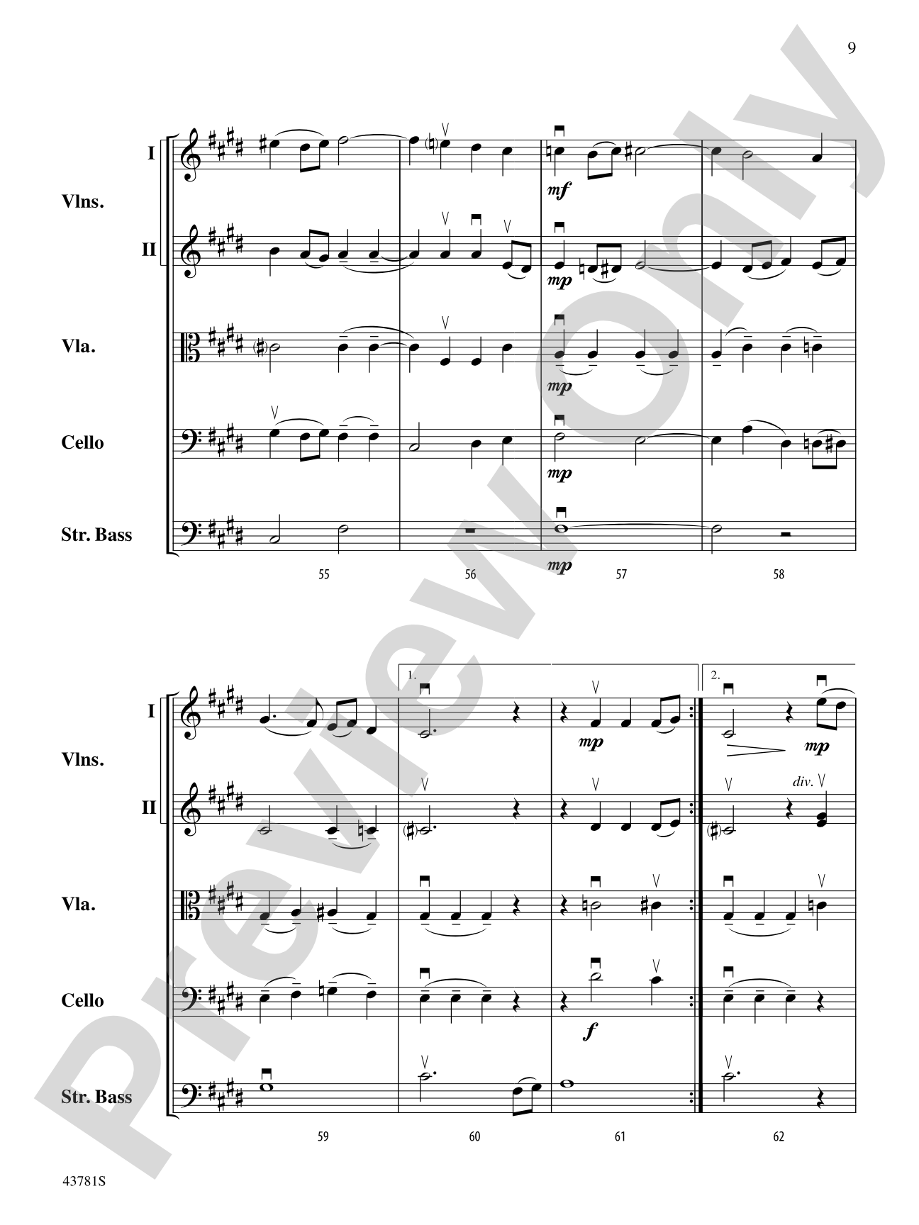 Vocalise: String Orchestra Conductor Score & Parts