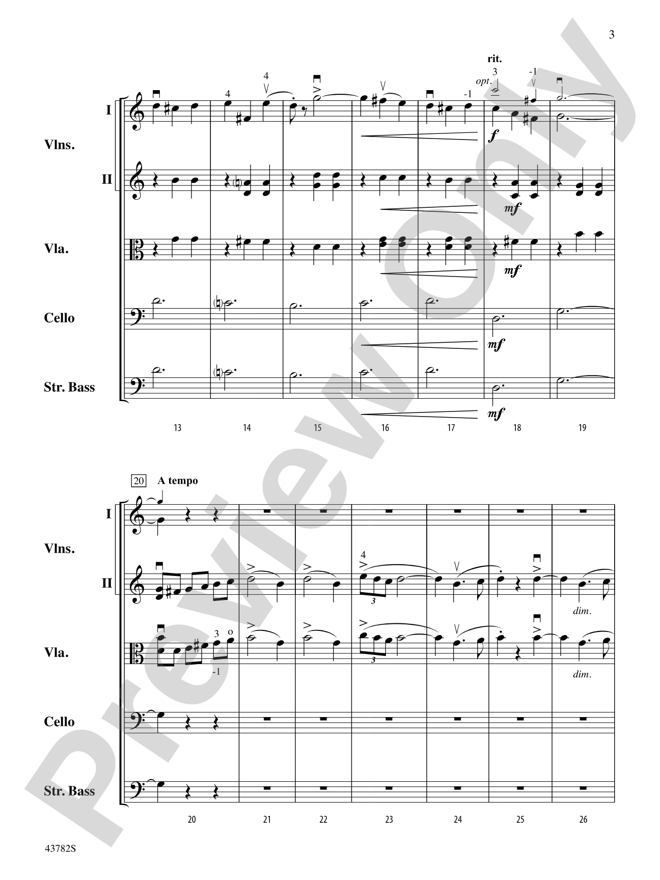 Waltzer: String Orchestra Conductor Score & Parts