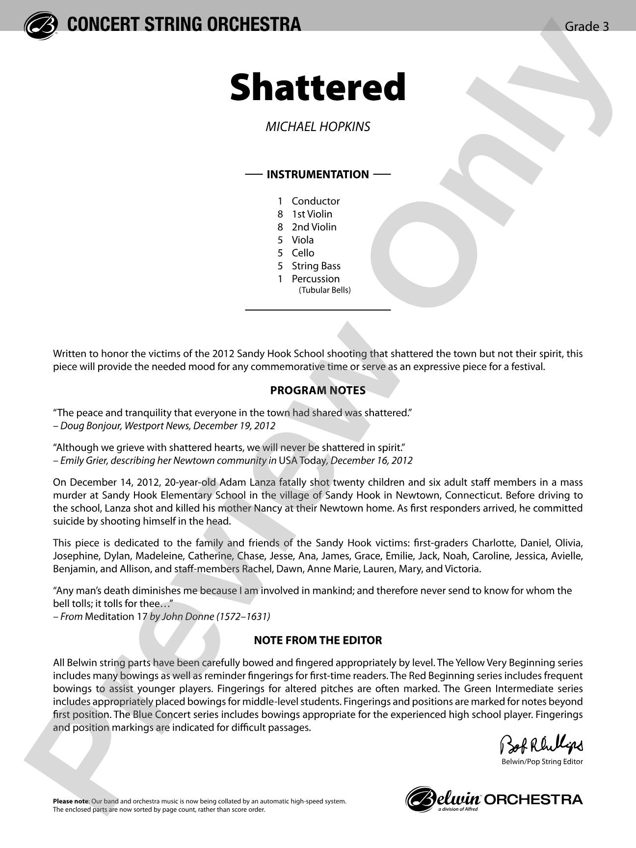 Shattered: String Orchestra Conductor Score & Parts