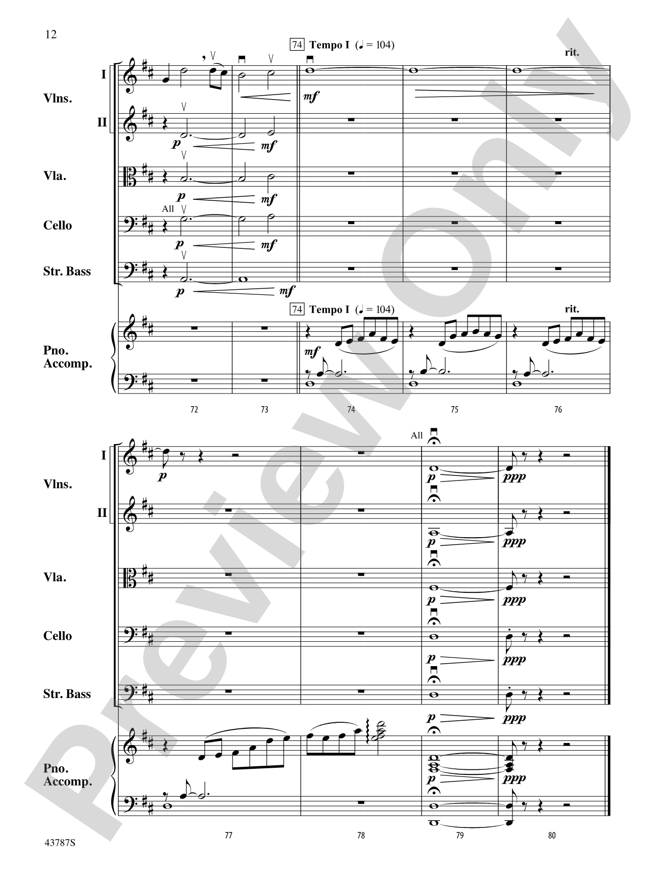 Carrickfergus: String Orchestra Conductor Score & Parts
