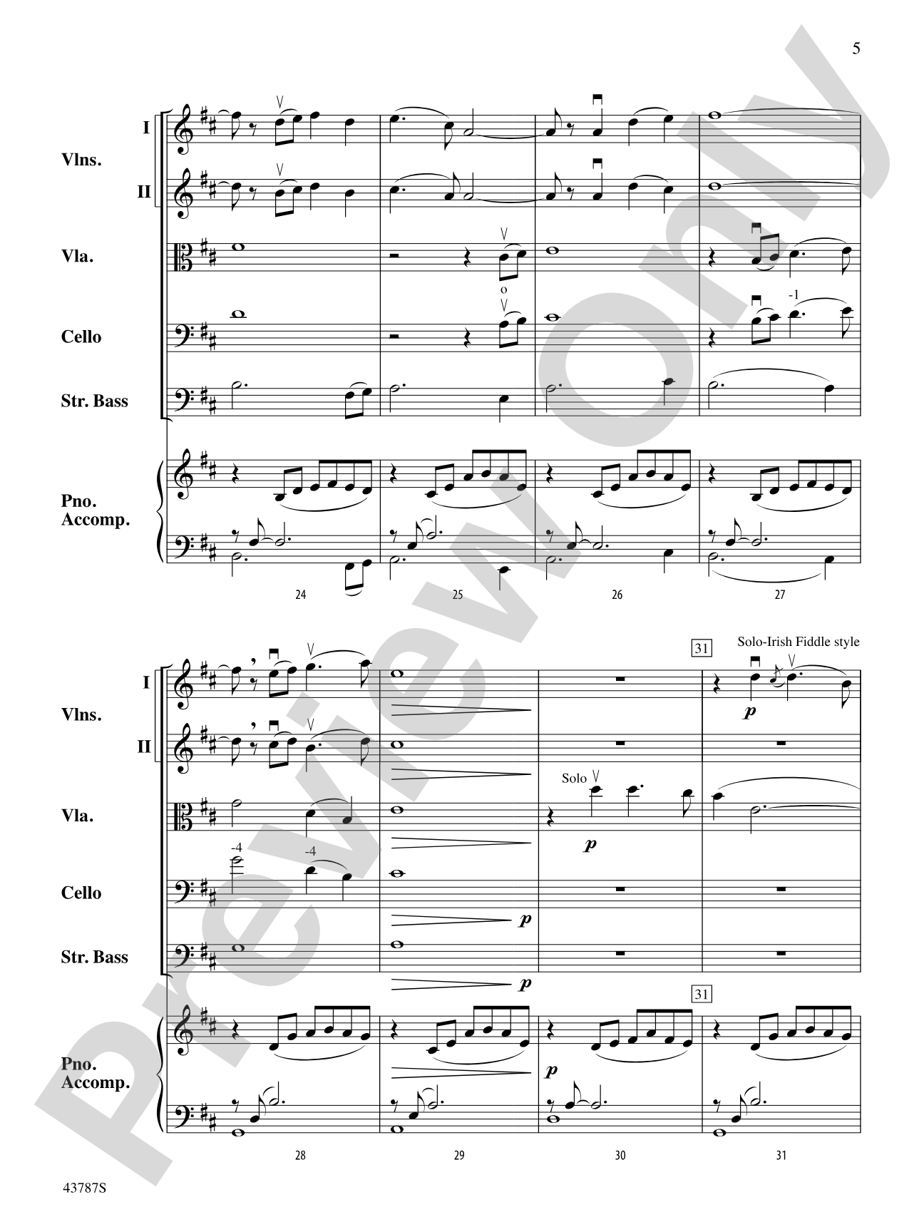 Carrickfergus: String Orchestra Conductor Score & Parts