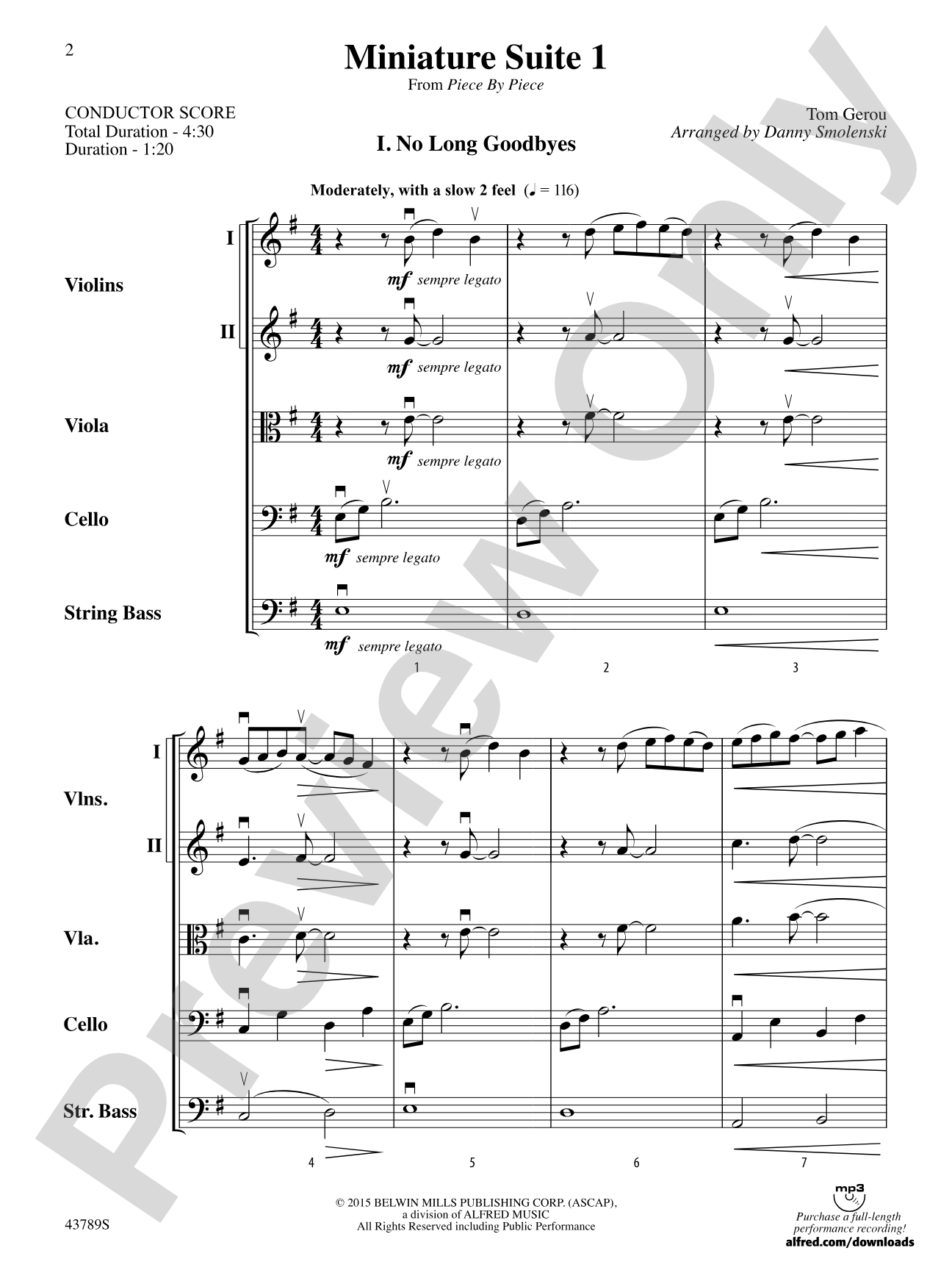 Miniature Suite 1: String Orchestra Conductor Score & Parts