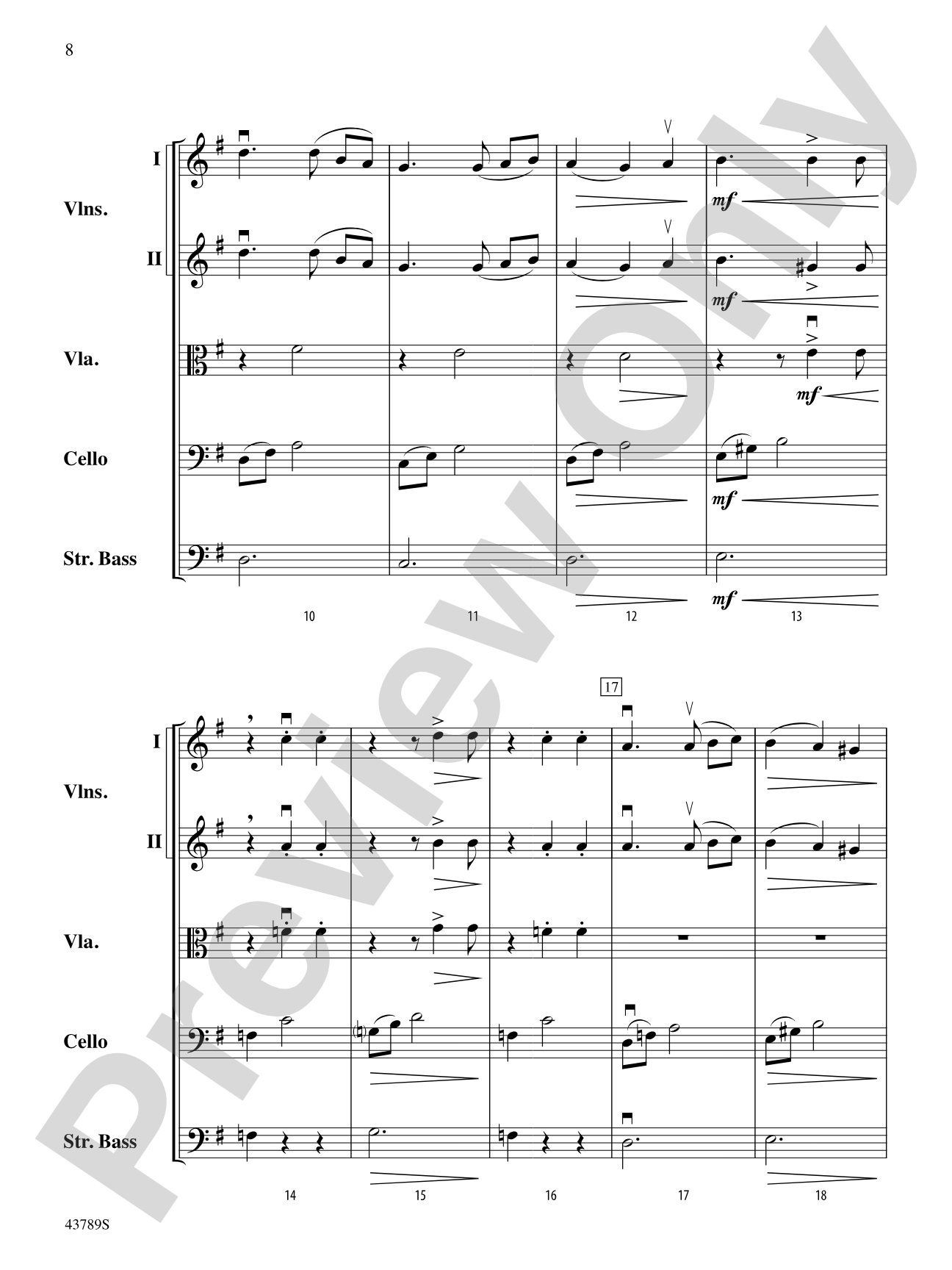 Miniature Suite 1: String Orchestra Conductor Score & Parts