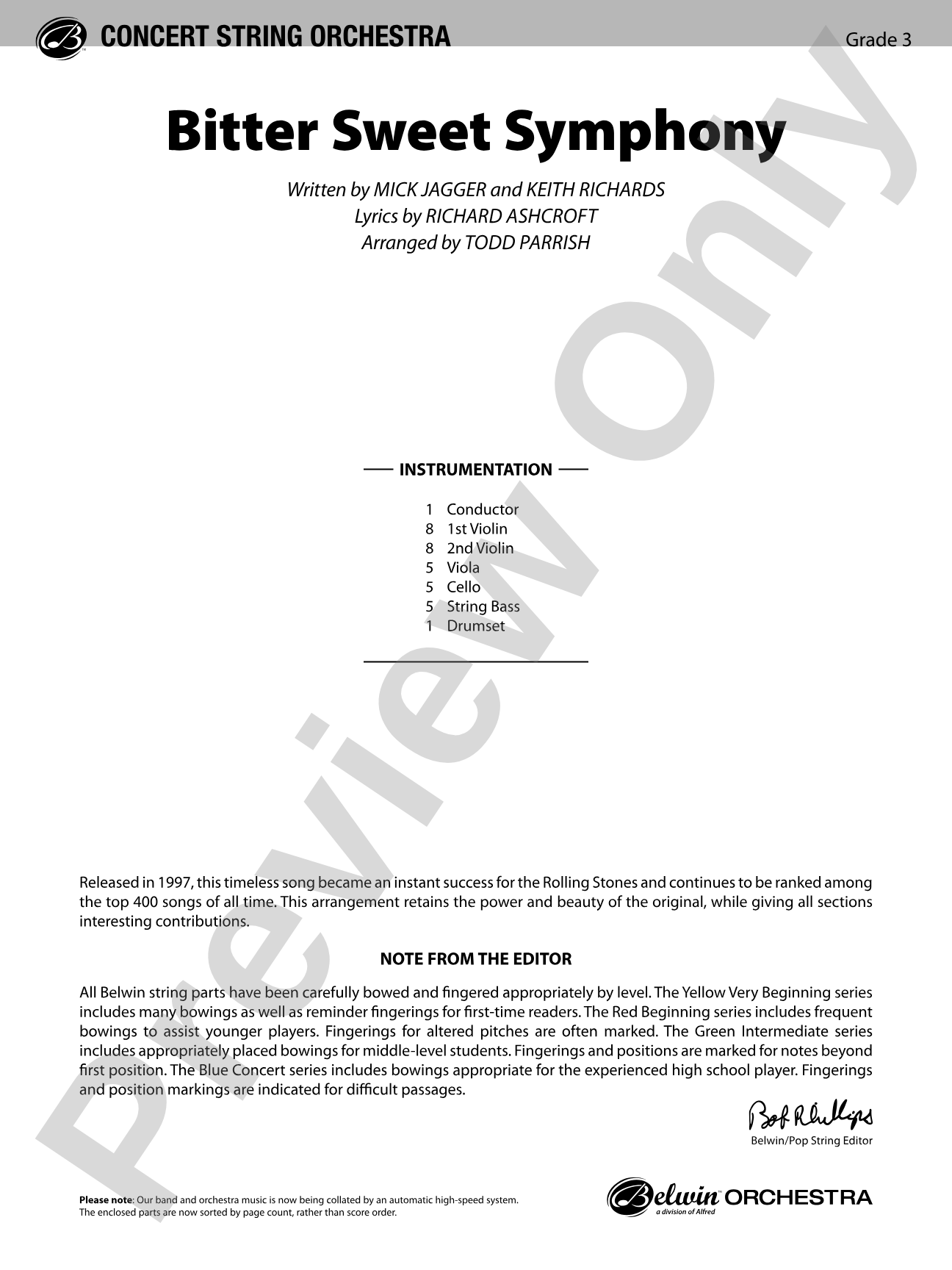 Bitter Sweet Symphony: Score