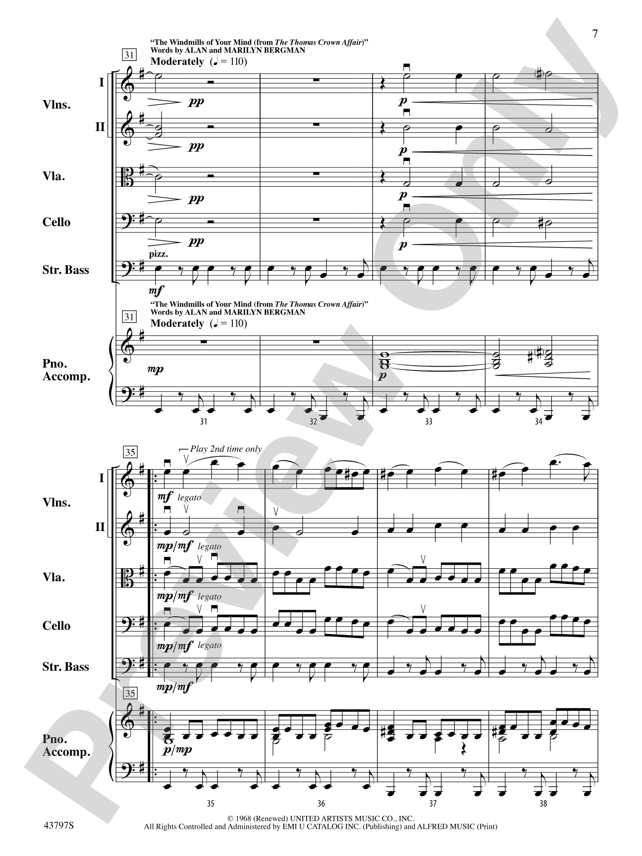 Classic Movie Ballads: String Orchestra Conductor Score & Parts