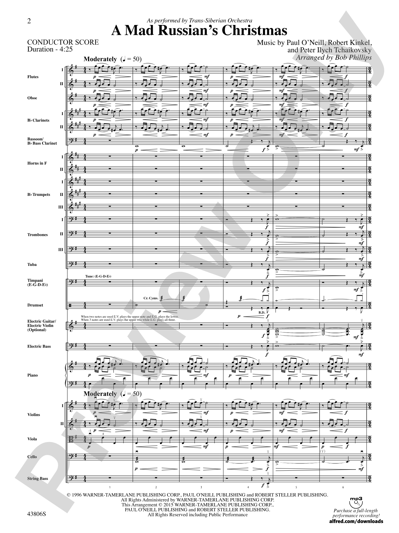 A Mad Russian's Christmas: Full Orchestra Conductor Score & Parts