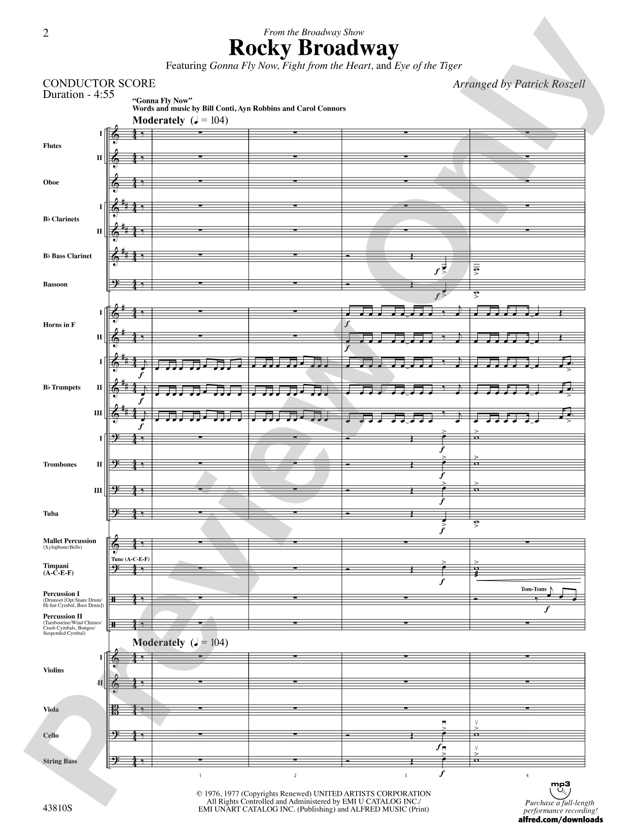 Rocky Broadway: Full Orchestra Conductor Score & Parts