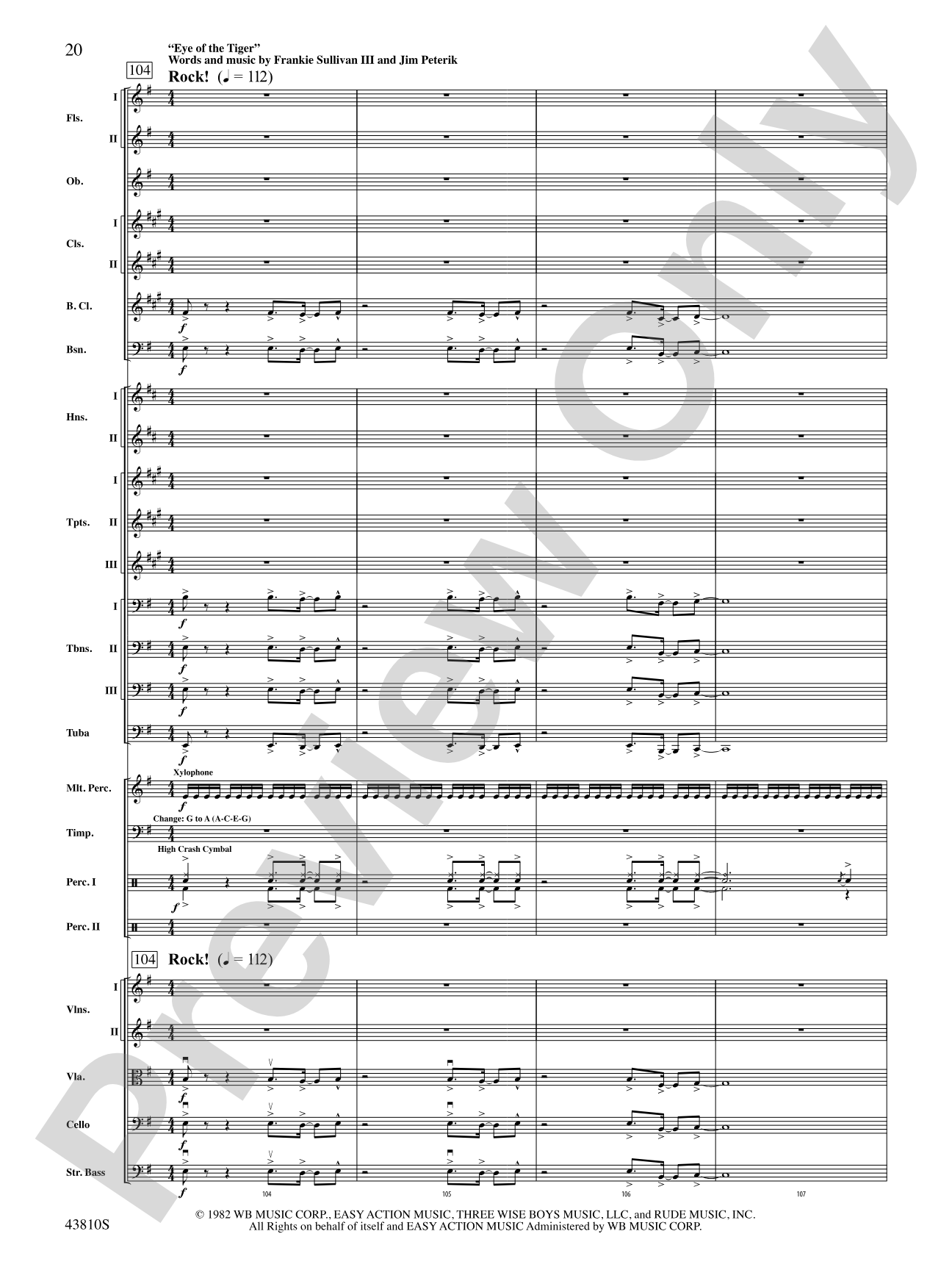Rocky Broadway: Full Orchestra Conductor Score & Parts