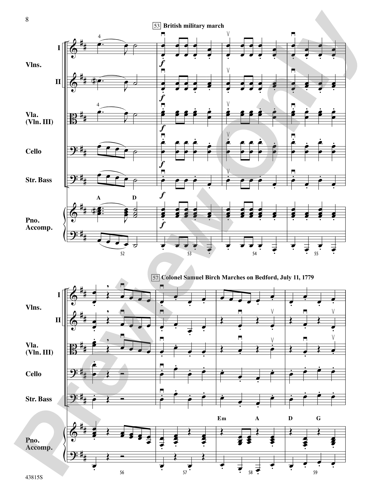 A Revolutionary War Tale: String Orchestra Conductor Score & Parts