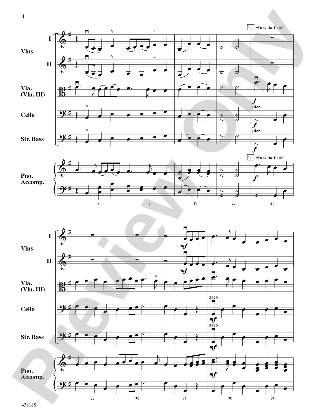 A Very Viola Christmas: String Orchestra Conductor Score & Parts