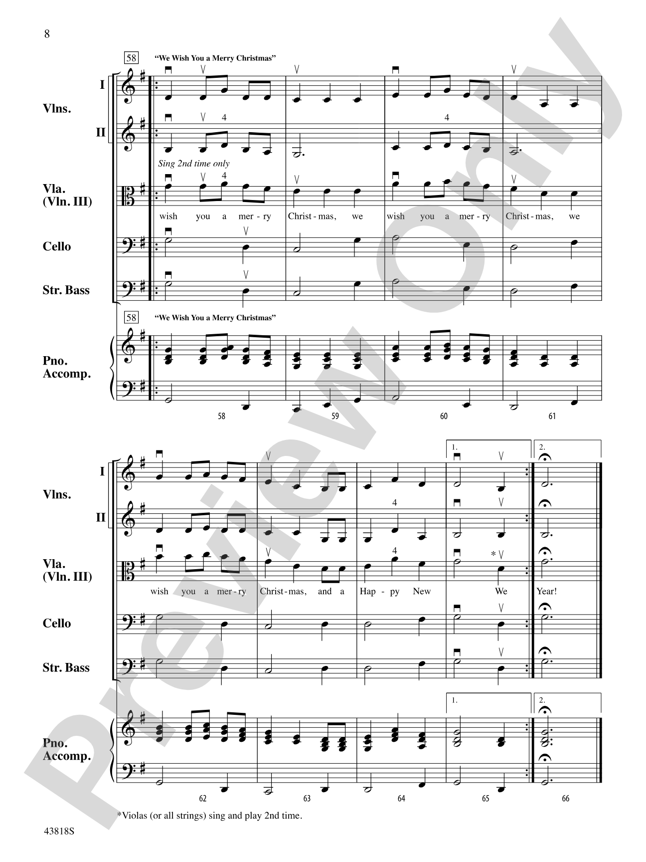 A Very Viola Christmas: String Orchestra Conductor Score & Parts