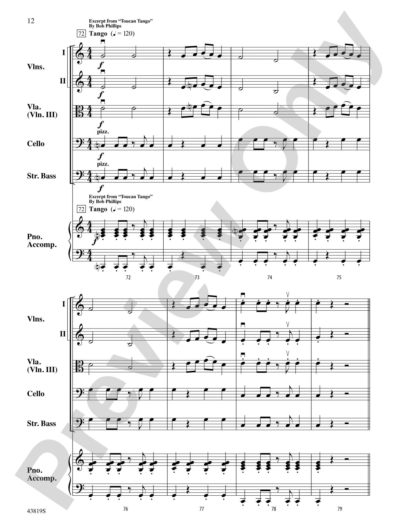 A Tale of Four Trees: String Orchestra Conductor Score & Parts