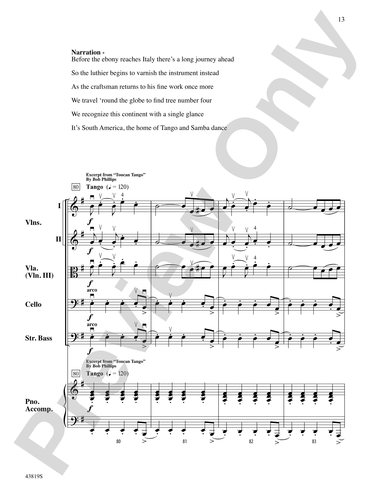 A Tale of Four Trees: String Orchestra Conductor Score & Parts
