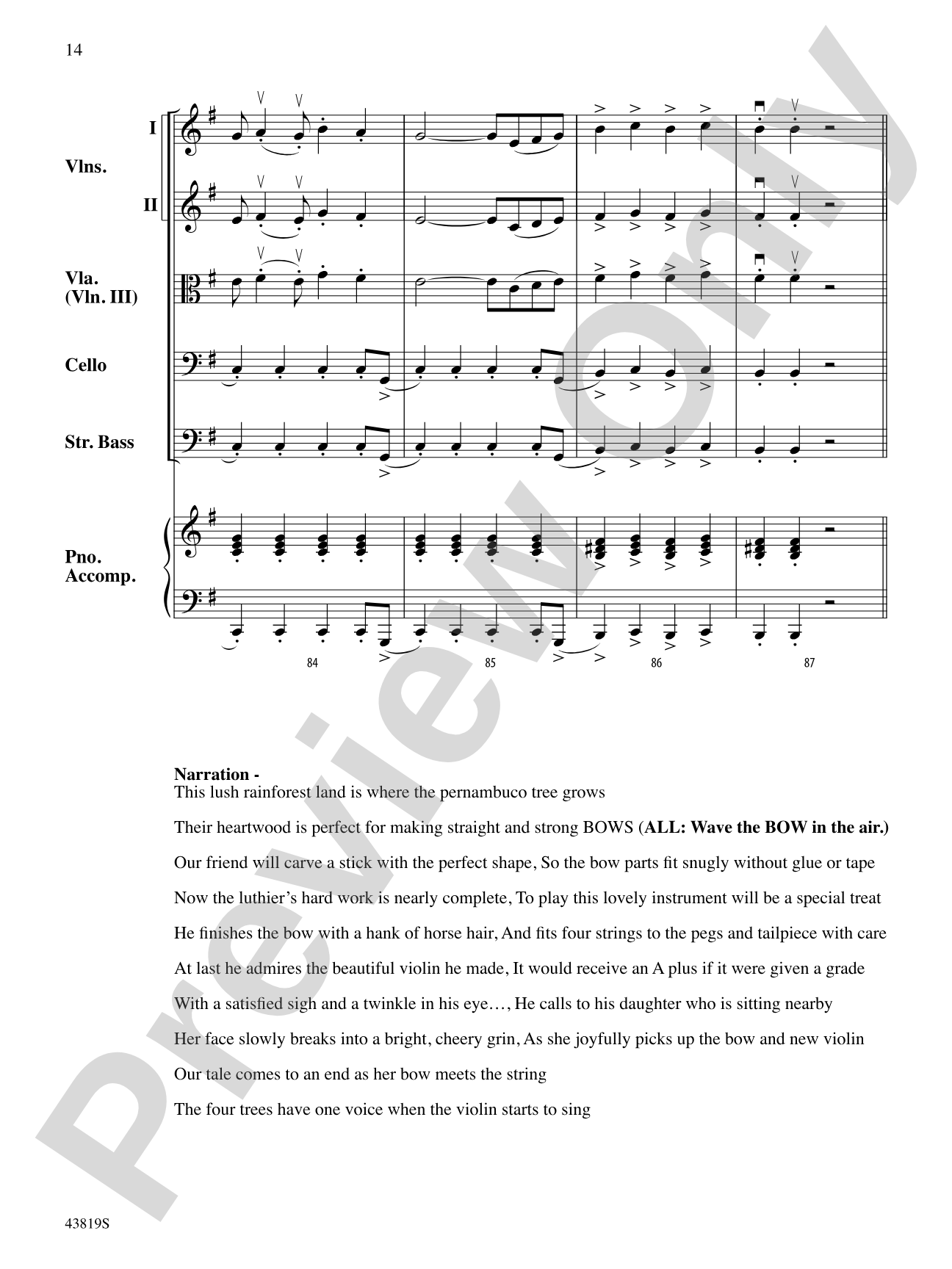 A Tale of Four Trees: String Orchestra Conductor Score & Parts