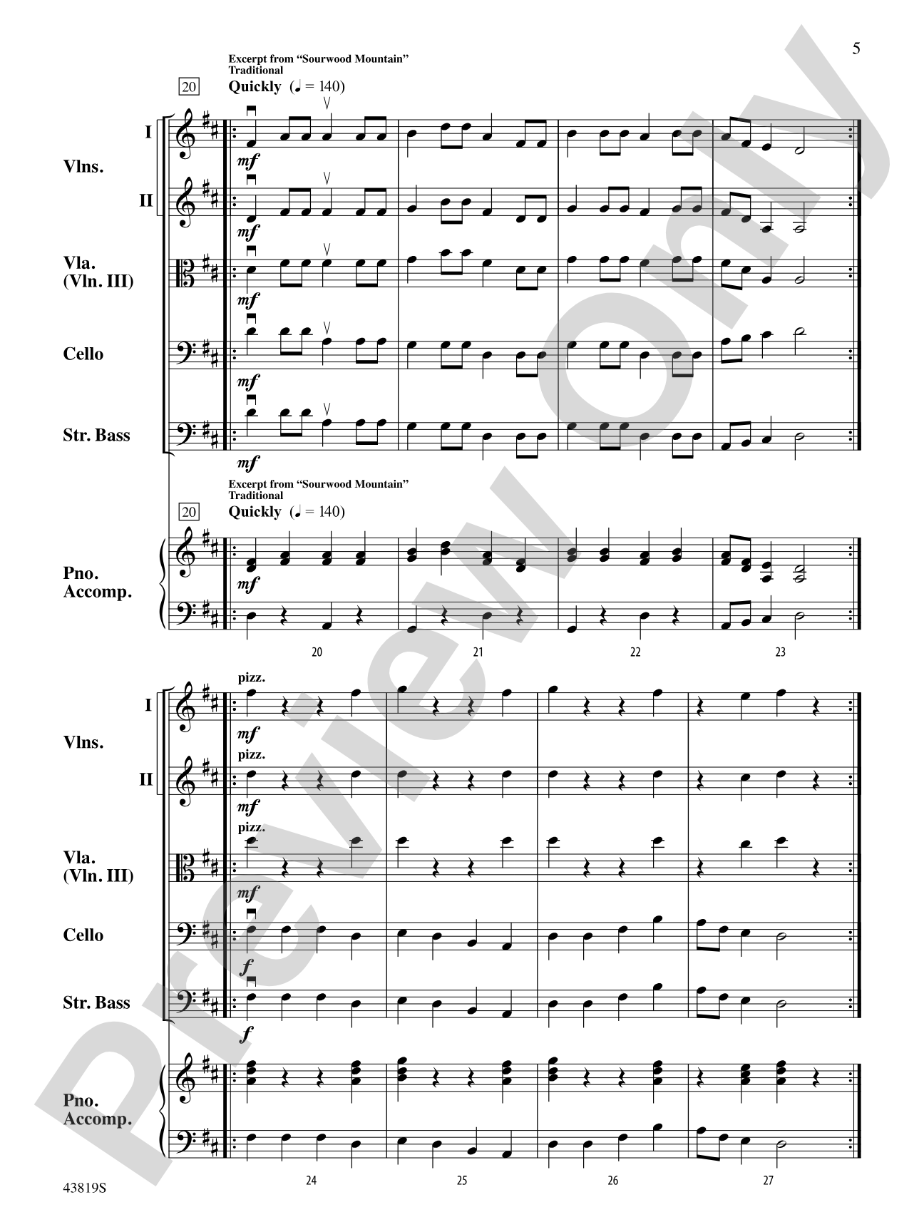 A Tale of Four Trees: String Orchestra Conductor Score & Parts