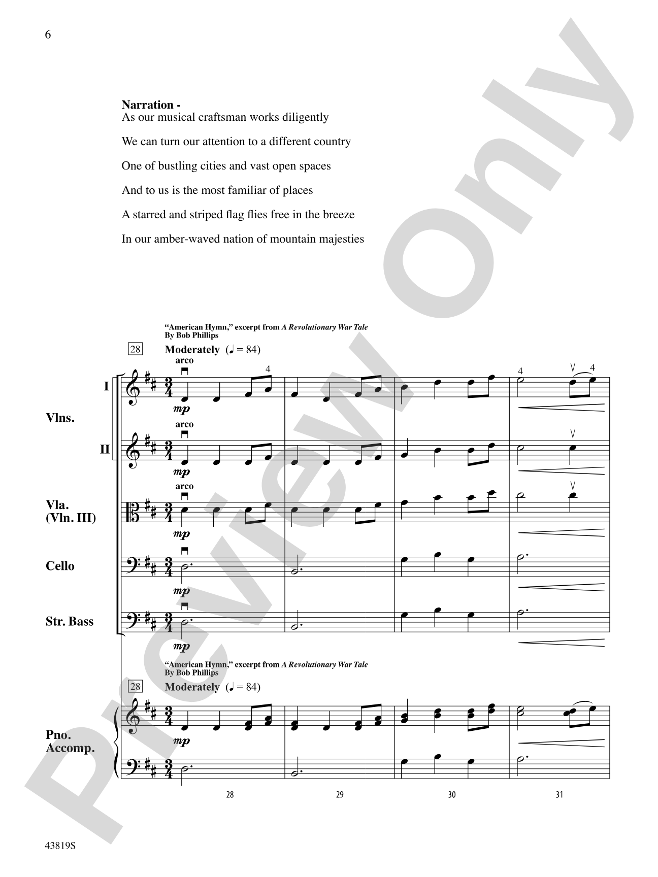 A Tale of Four Trees: String Orchestra Conductor Score & Parts