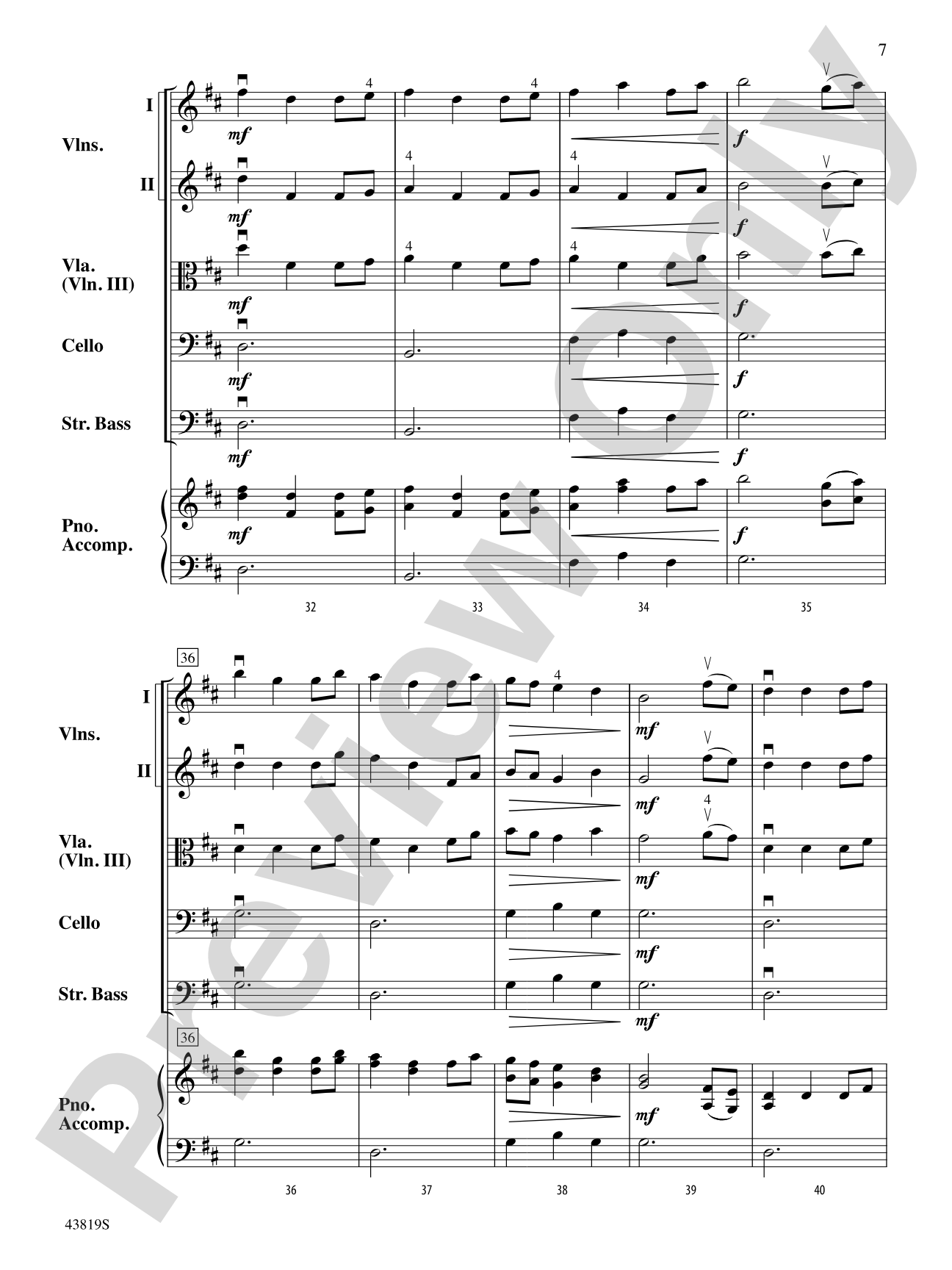 A Tale of Four Trees: String Orchestra Conductor Score & Parts