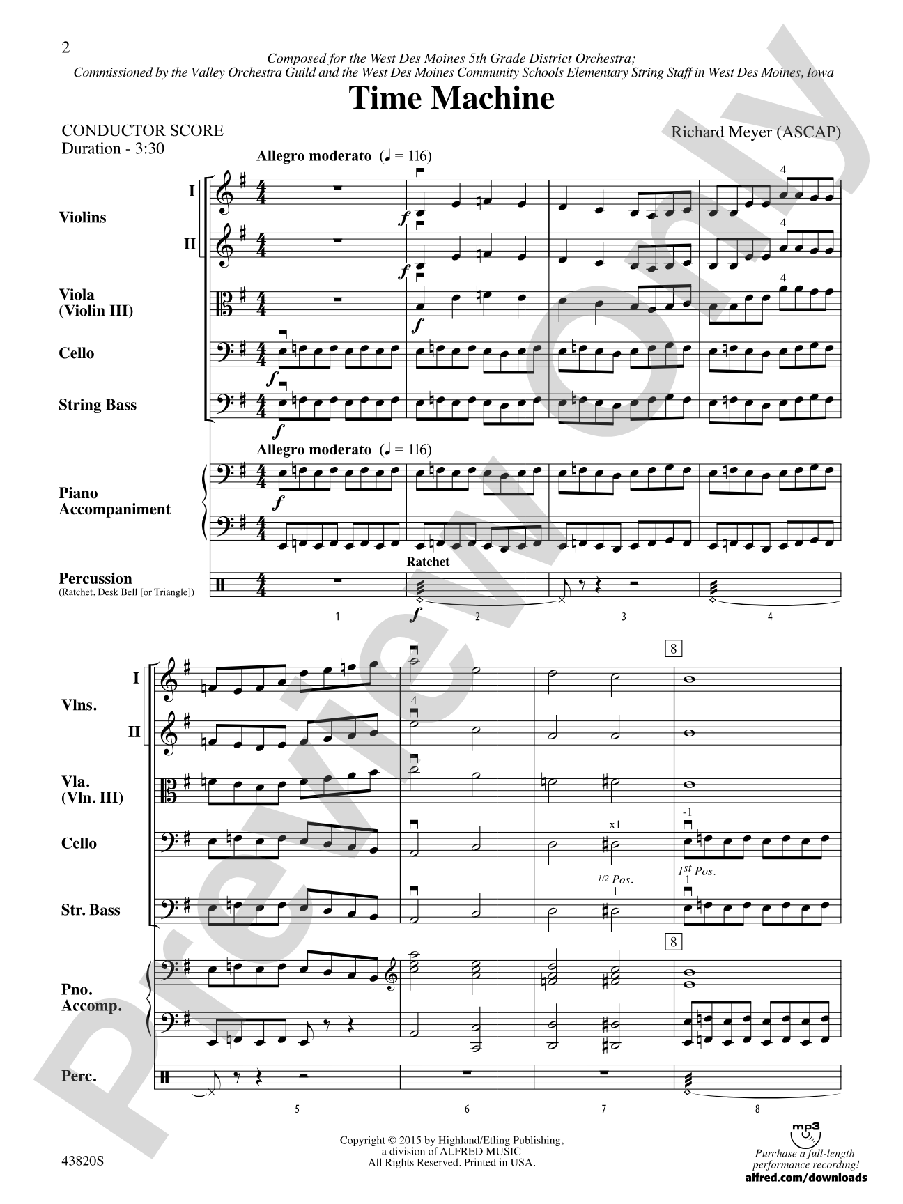 Time Machine: String Orchestra Conductor Score & Parts