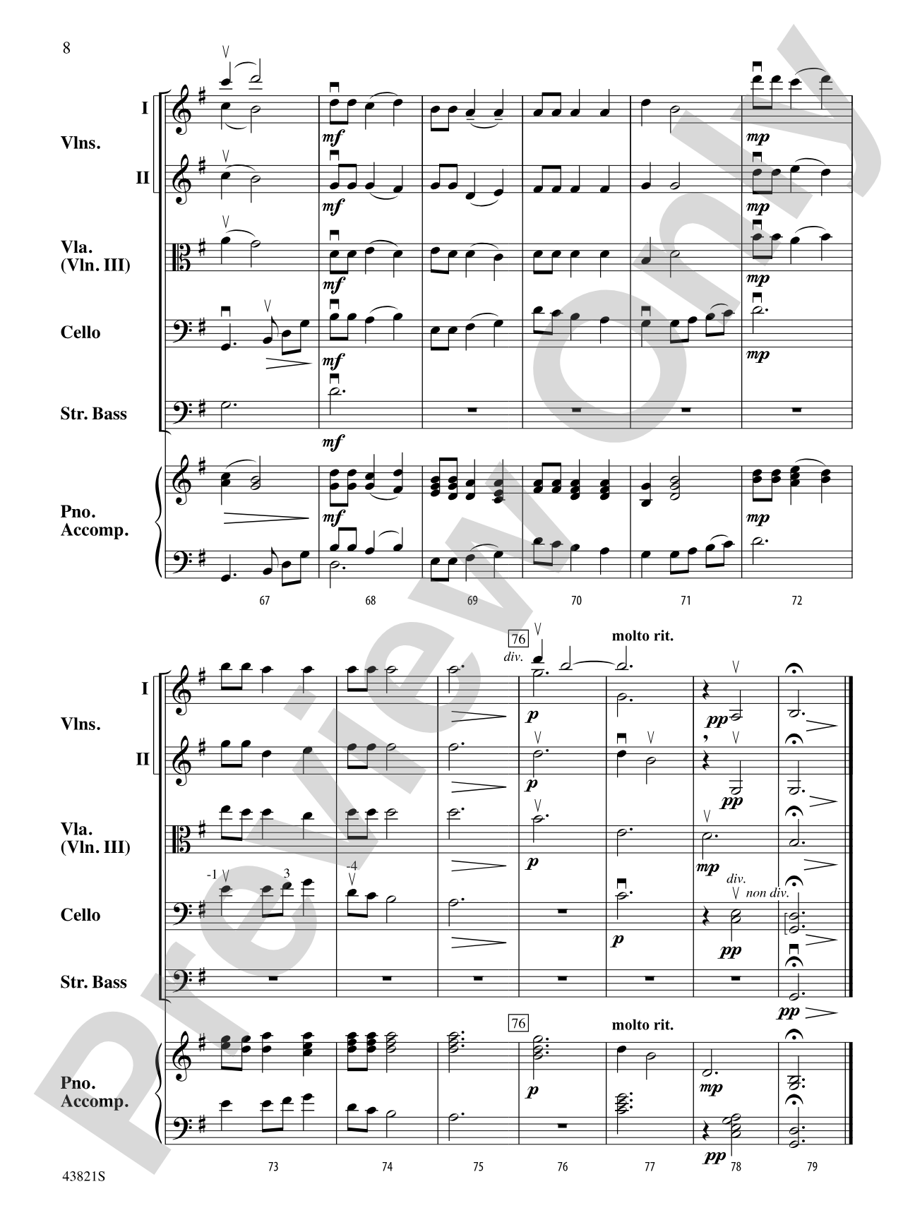 A Lithuanian Nocturne: String Orchestra Conductor Score & Parts