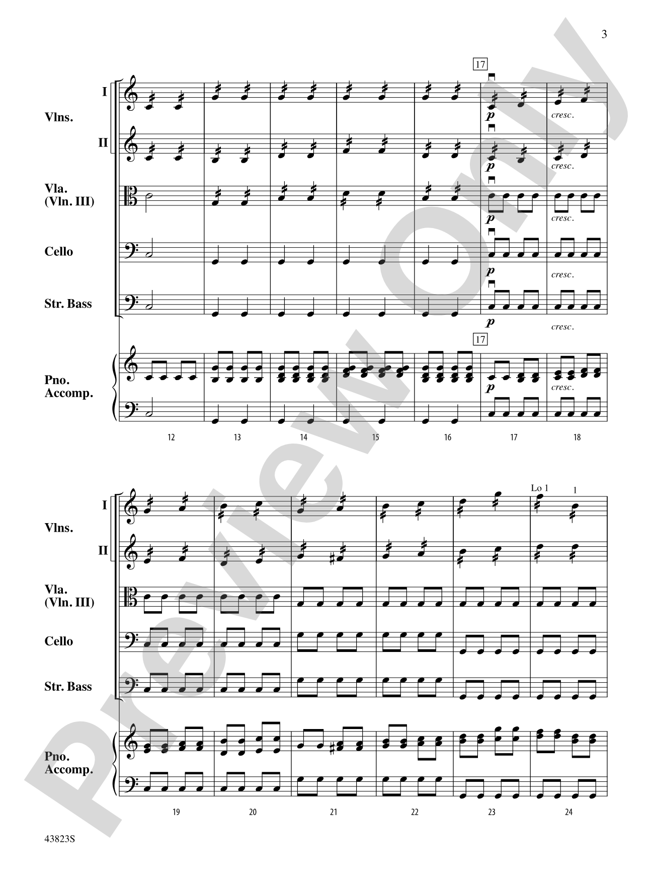 Symphony No. 3: String Orchestra Conductor Score & Parts