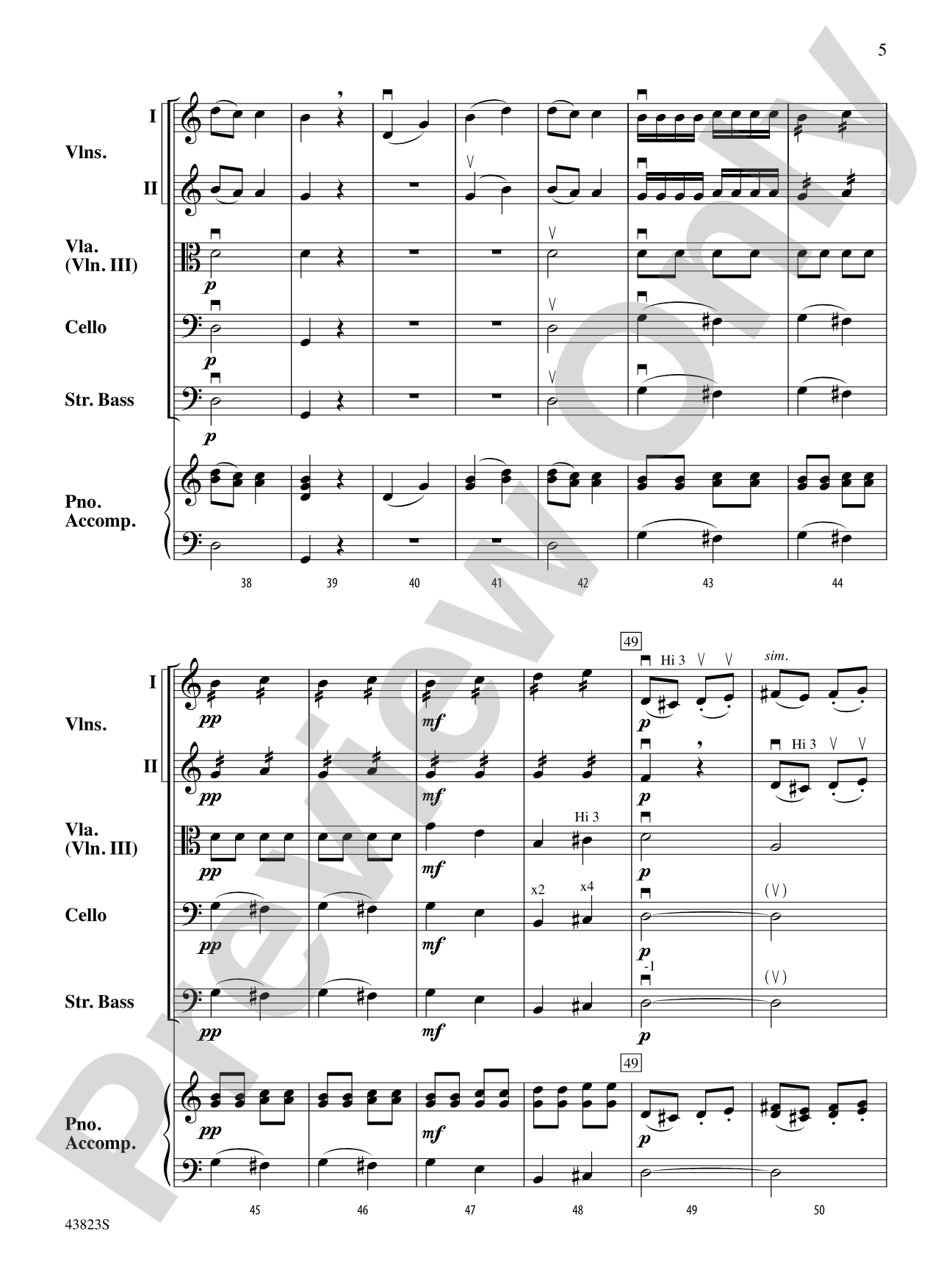 Symphony No. 3: String Orchestra Conductor Score & Parts