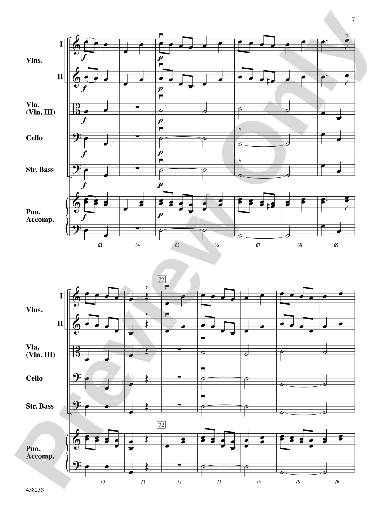Symphony No. 3: String Orchestra Conductor Score & Parts