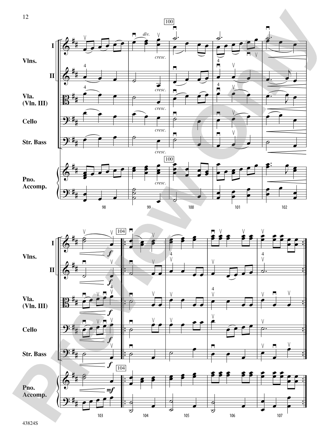 A Cascade of Carols: String Orchestra Conductor Score & Parts
