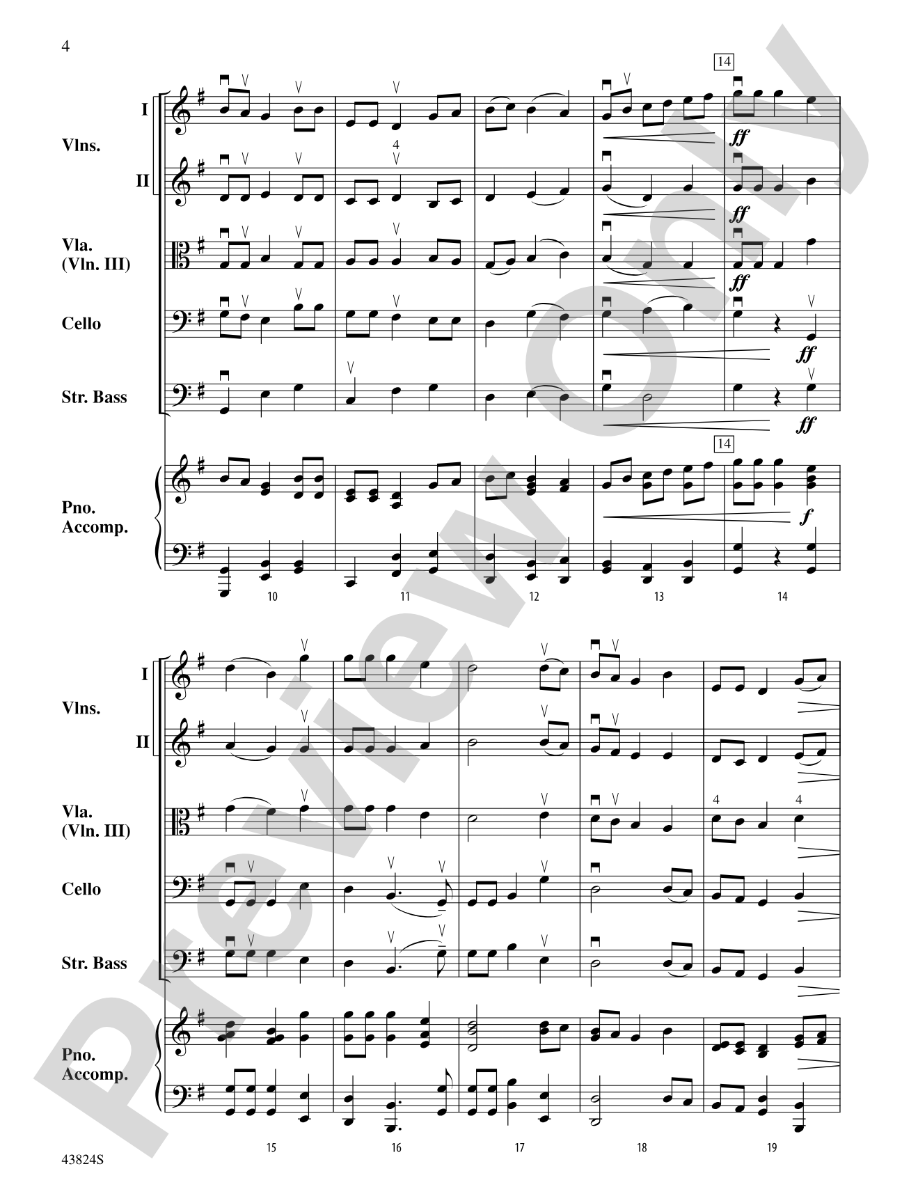 A Cascade of Carols: String Orchestra Conductor Score & Parts