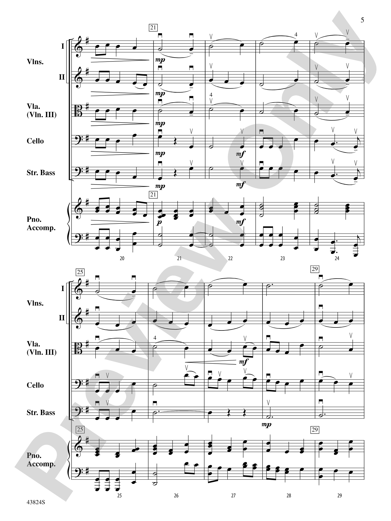 A Cascade of Carols: String Orchestra Conductor Score & Parts