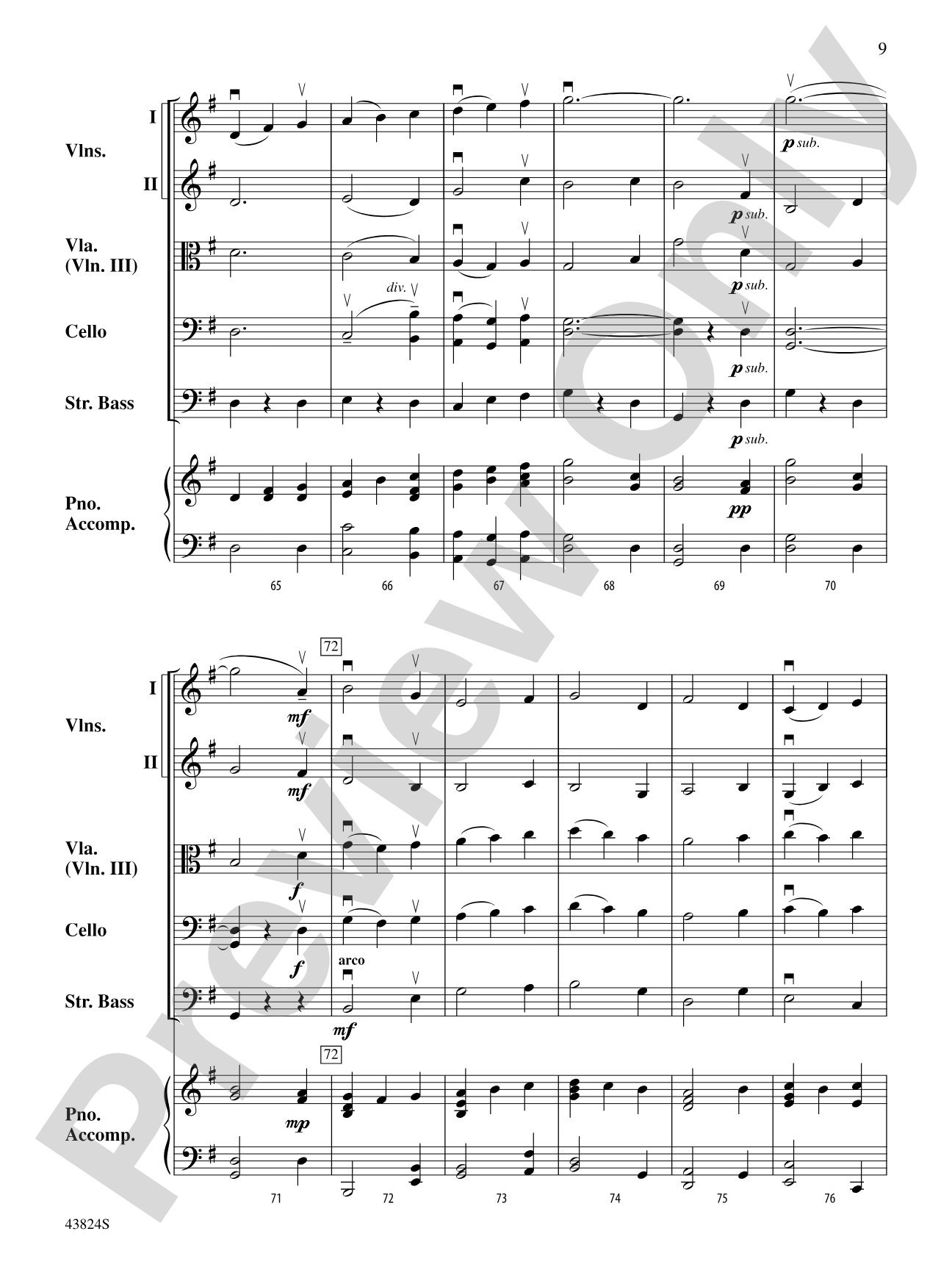 A Cascade of Carols: String Orchestra Conductor Score & Parts