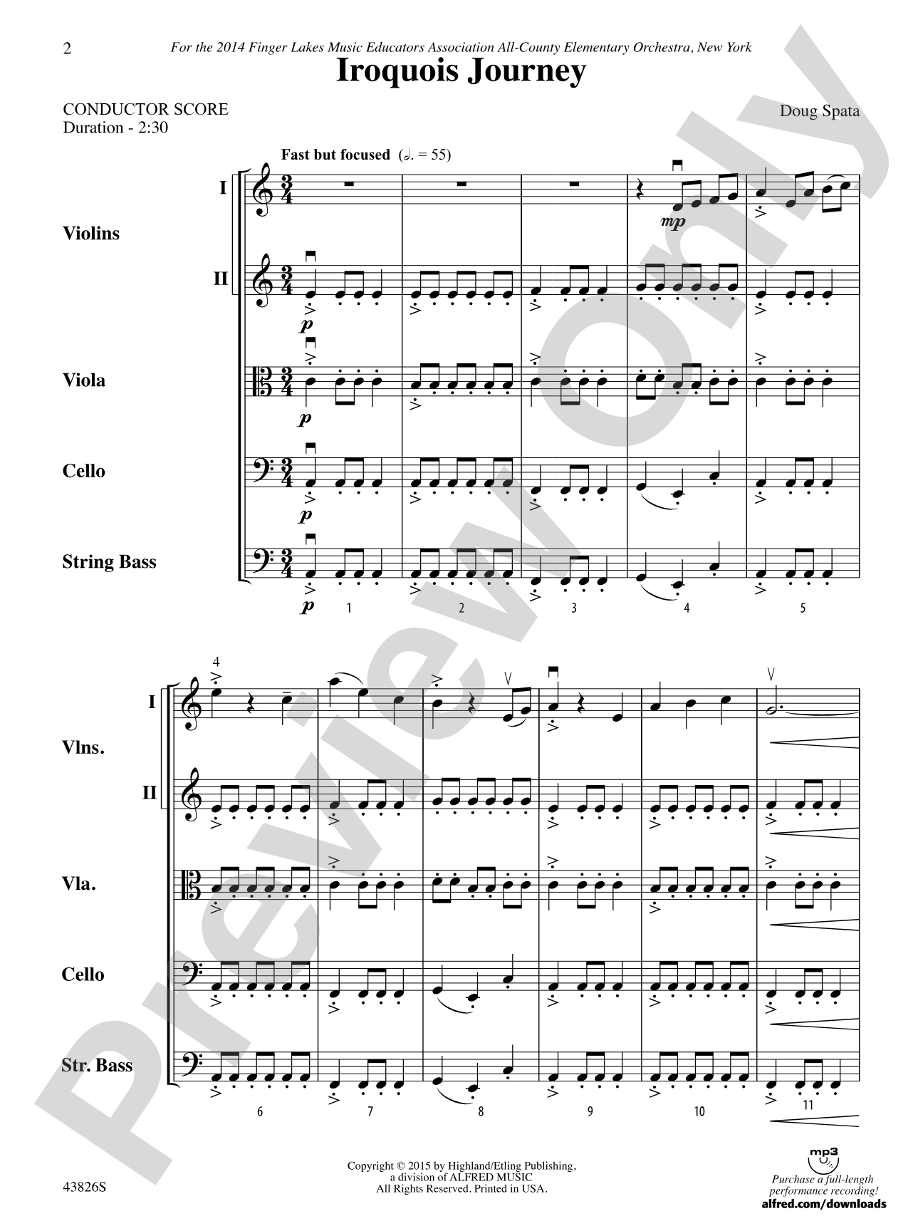 Iroquois Journey: String Orchestra Conductor Score & Parts
