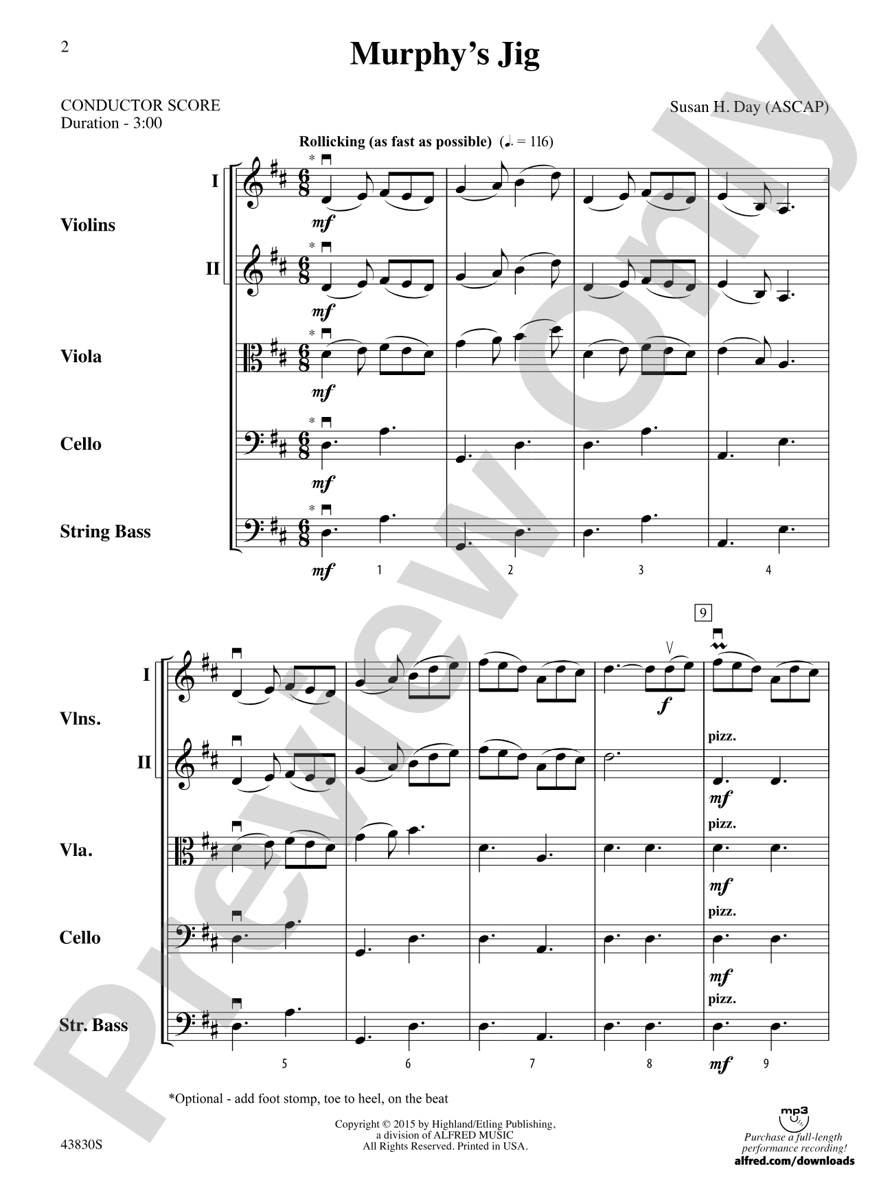 Murphy's Jig: String Orchestra Conductor Score & Parts