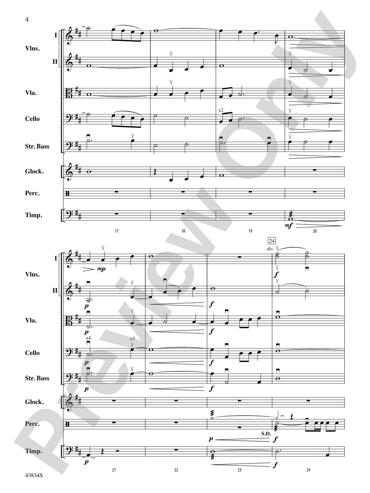 The Water Is Wide: String Orchestra Conductor Score & Parts