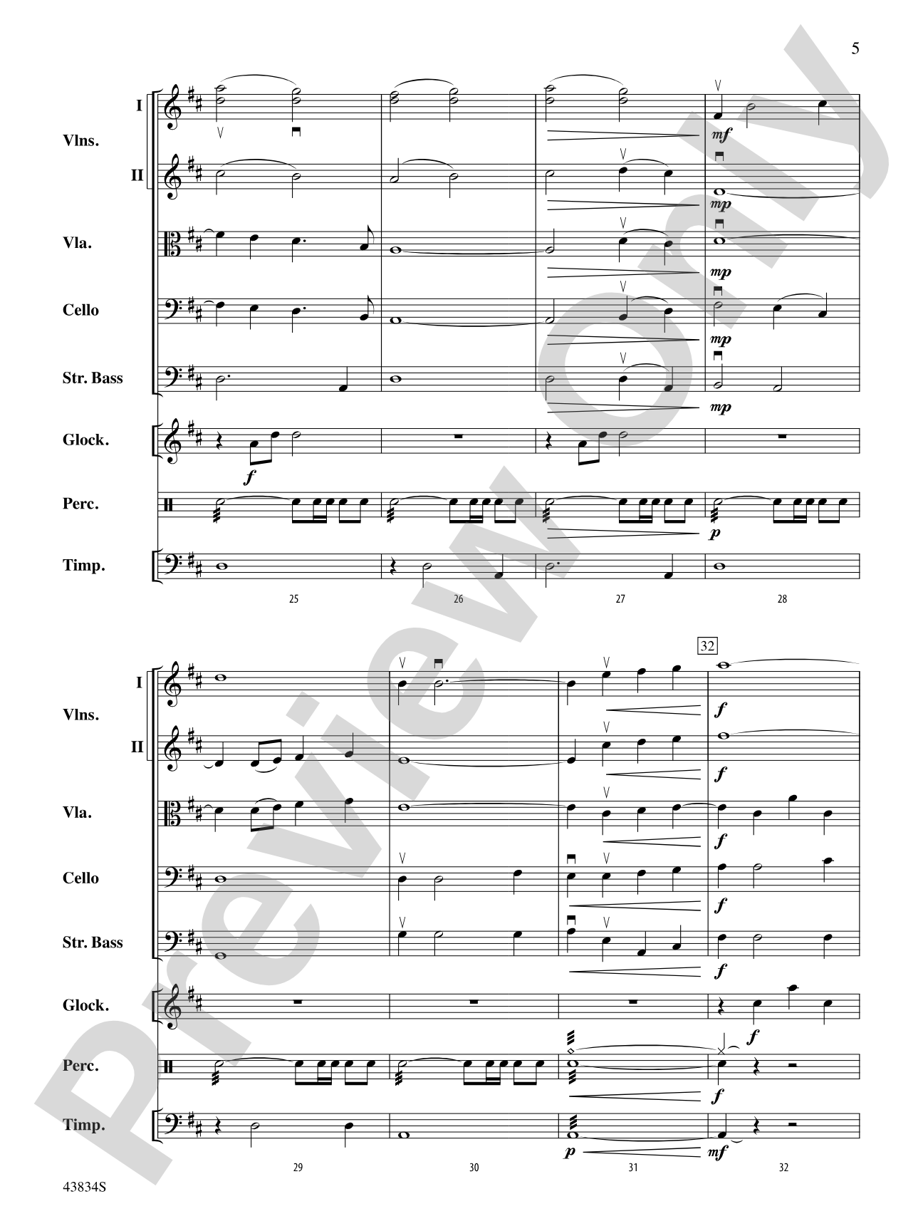 The Water Is Wide: String Orchestra Conductor Score & Parts