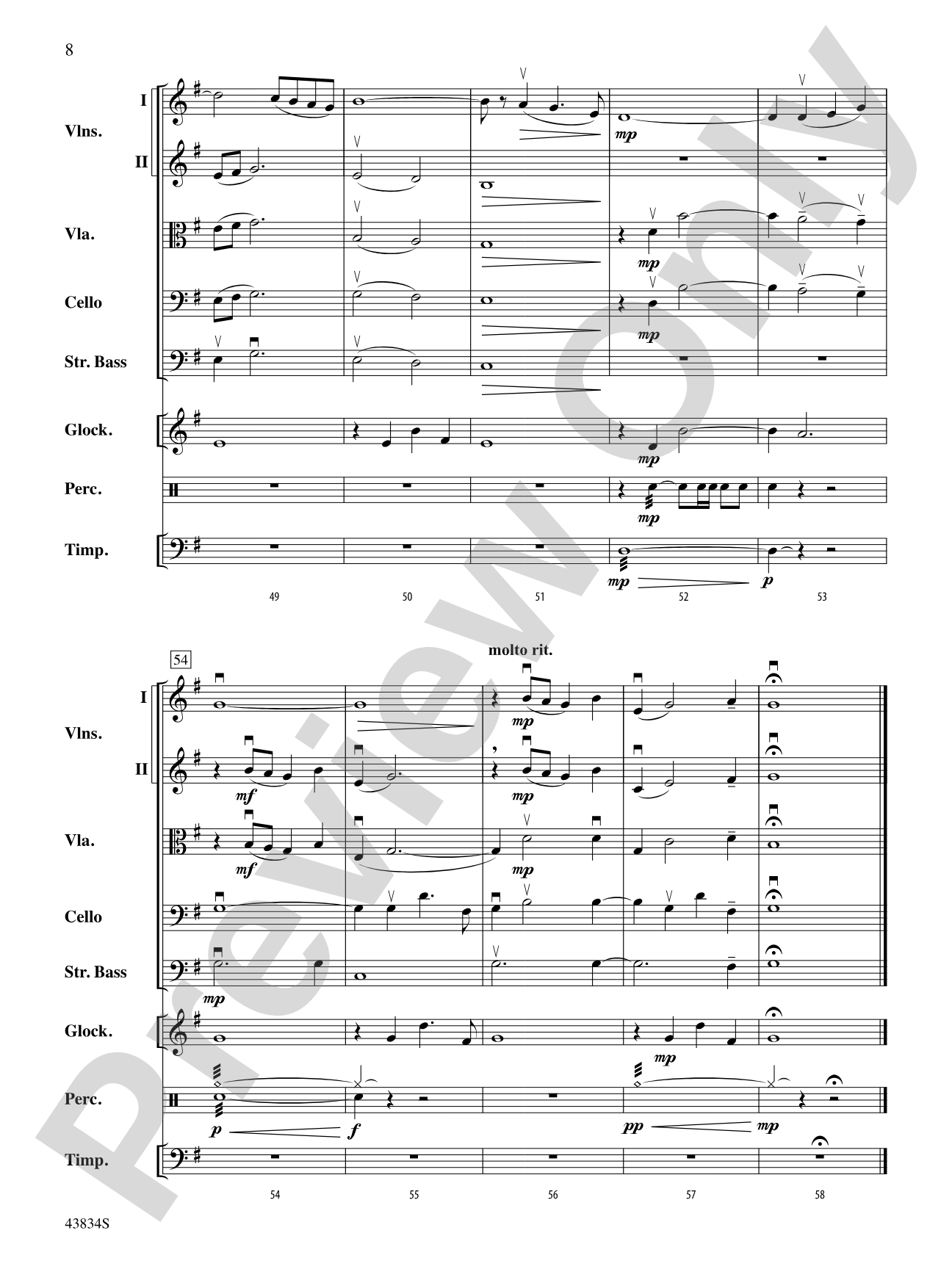 The Water Is Wide: String Orchestra Conductor Score & Parts